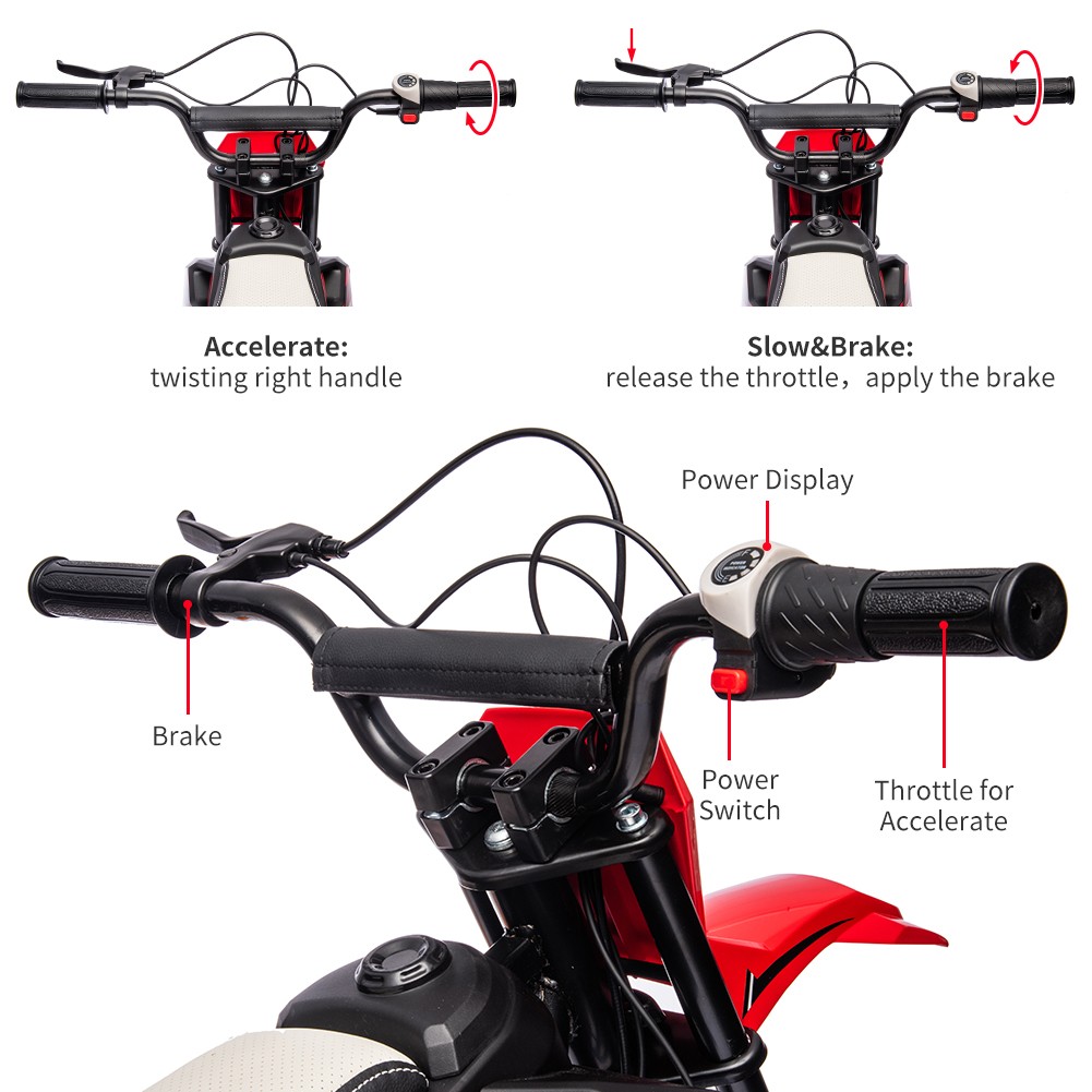 GARVEE 24V Electric Dirt Bike,250W Motor, 12″ Tires,22KM/H,Rear Shock Absorption