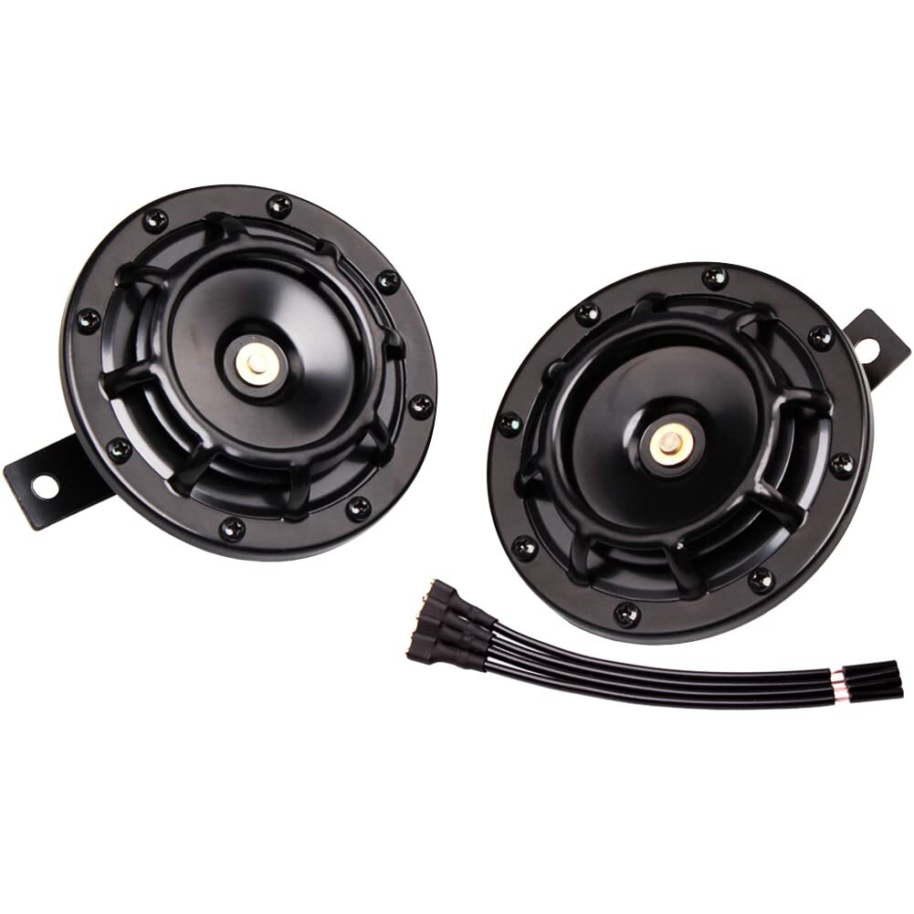12v Loud High Low Tone Metal Twin Car Horns Kit with Relay Wire Harness