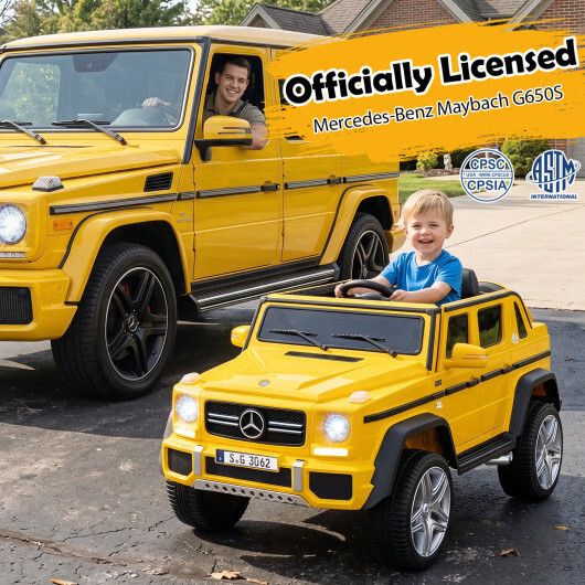 12V Licensed Mercedes-Benz Kids Ride-On Car w/ Remote Control – Yellow
