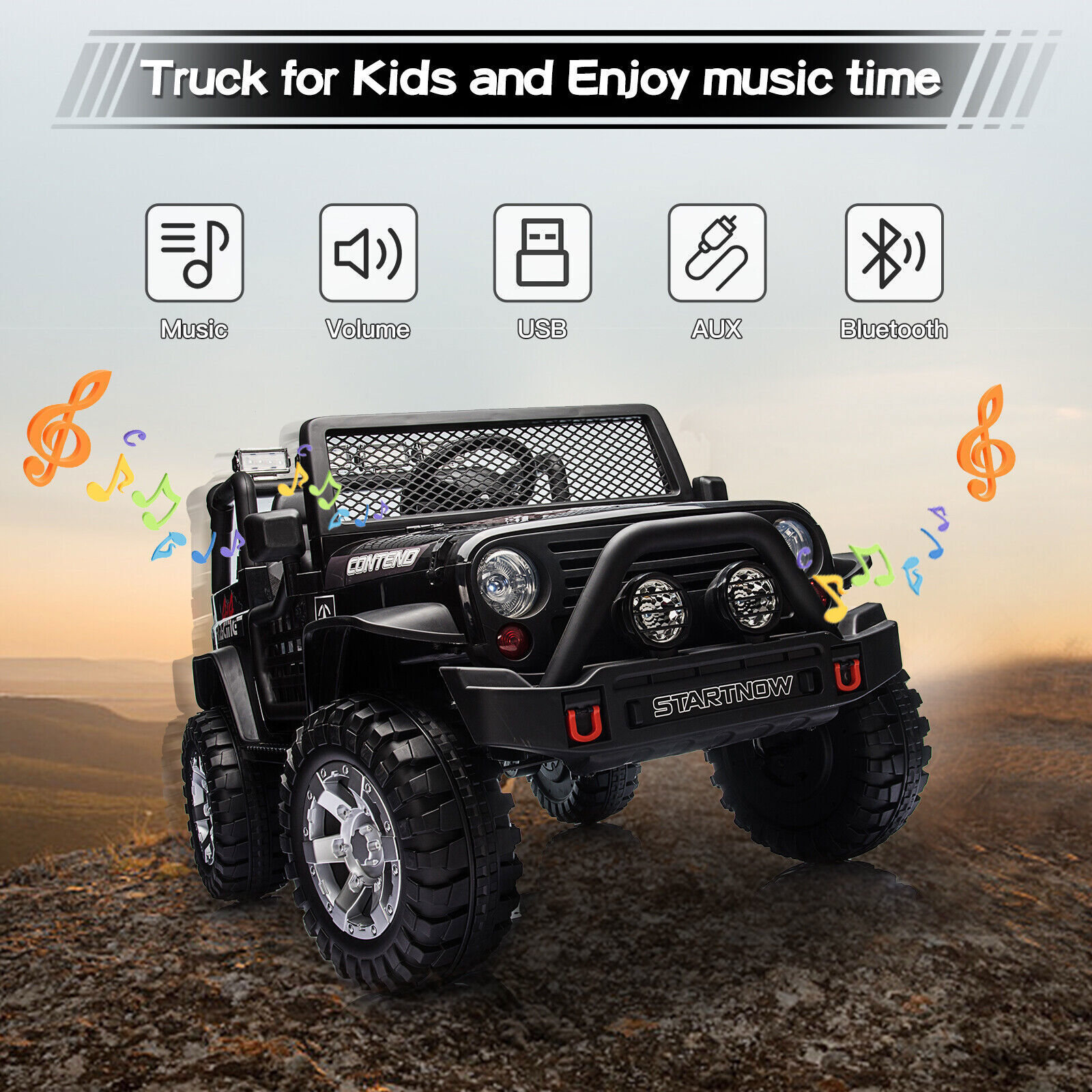 12V Kids Ride On Car 2 Seater Electric Vehicle Toy Truck Jeep w/Remote Control
