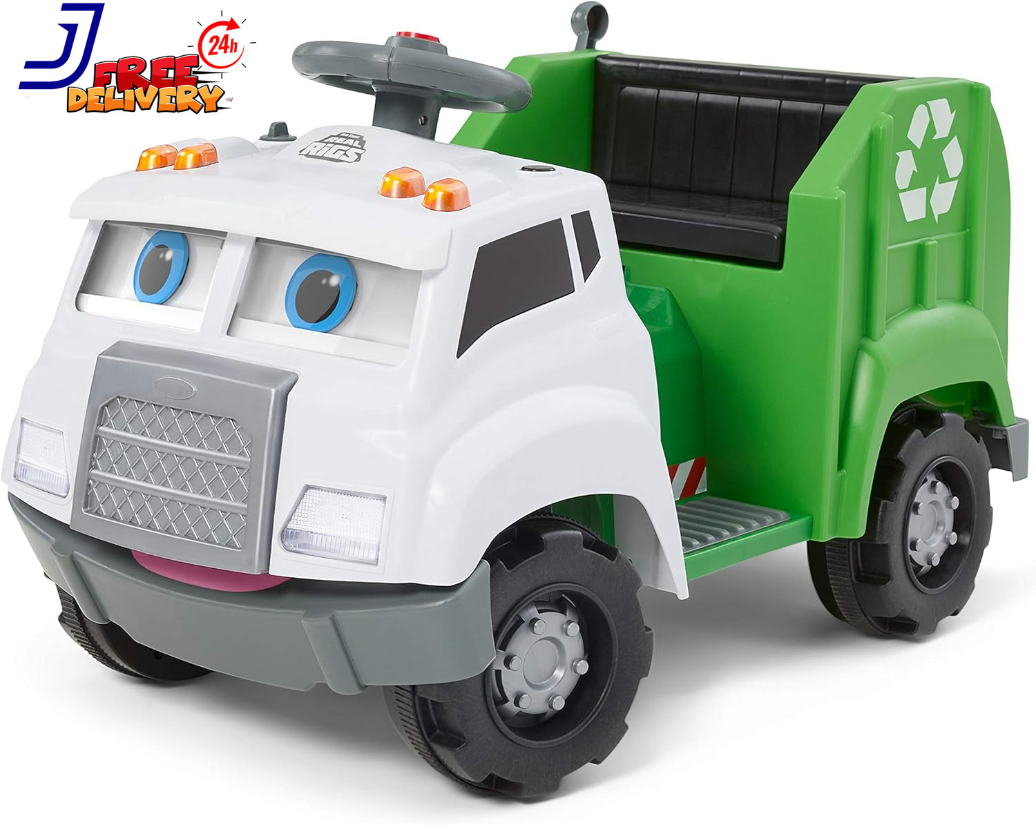 Toddler Recycling Truck 6V Battery Powered Vehicle w/ Sound Effects Ages 1.5+