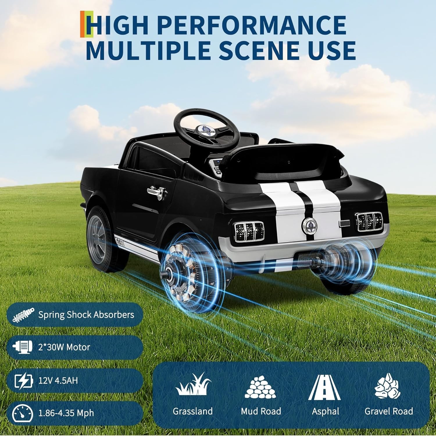 12V Electric Battery Powered Riding Car Toy for Toddlers Ride on Toys w/ Remote