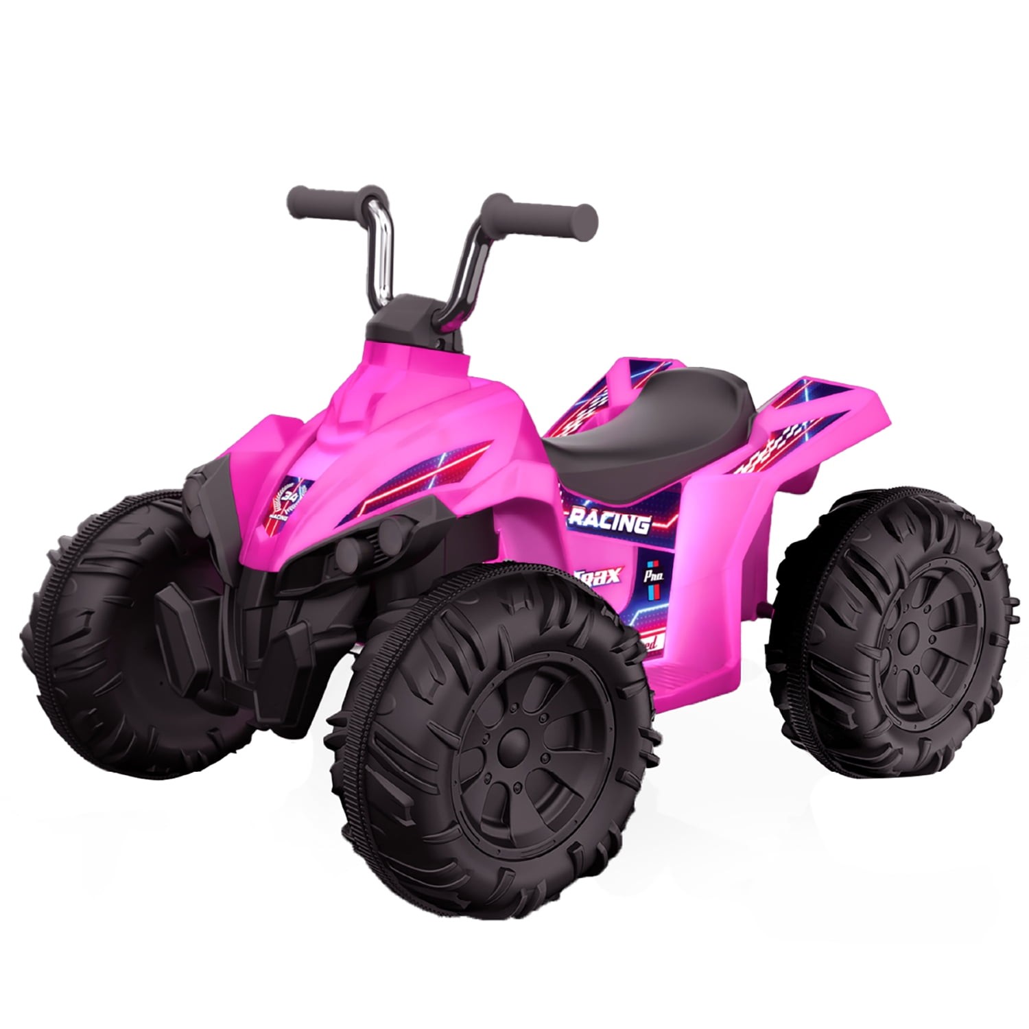 Kid Trax 12V Glow ATV Ride-On Toy, Pink, with LED Lights, Rechargeable Battery,