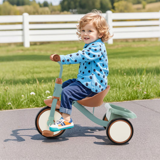Toddler Tricycle Kids Trike with Adjustable Seat and Storage Basket for Ages 3-5