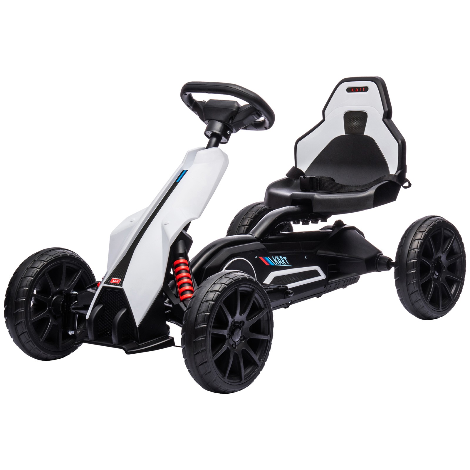 12V Electric Go Kart for Kids w/ Adjustable Speed, White