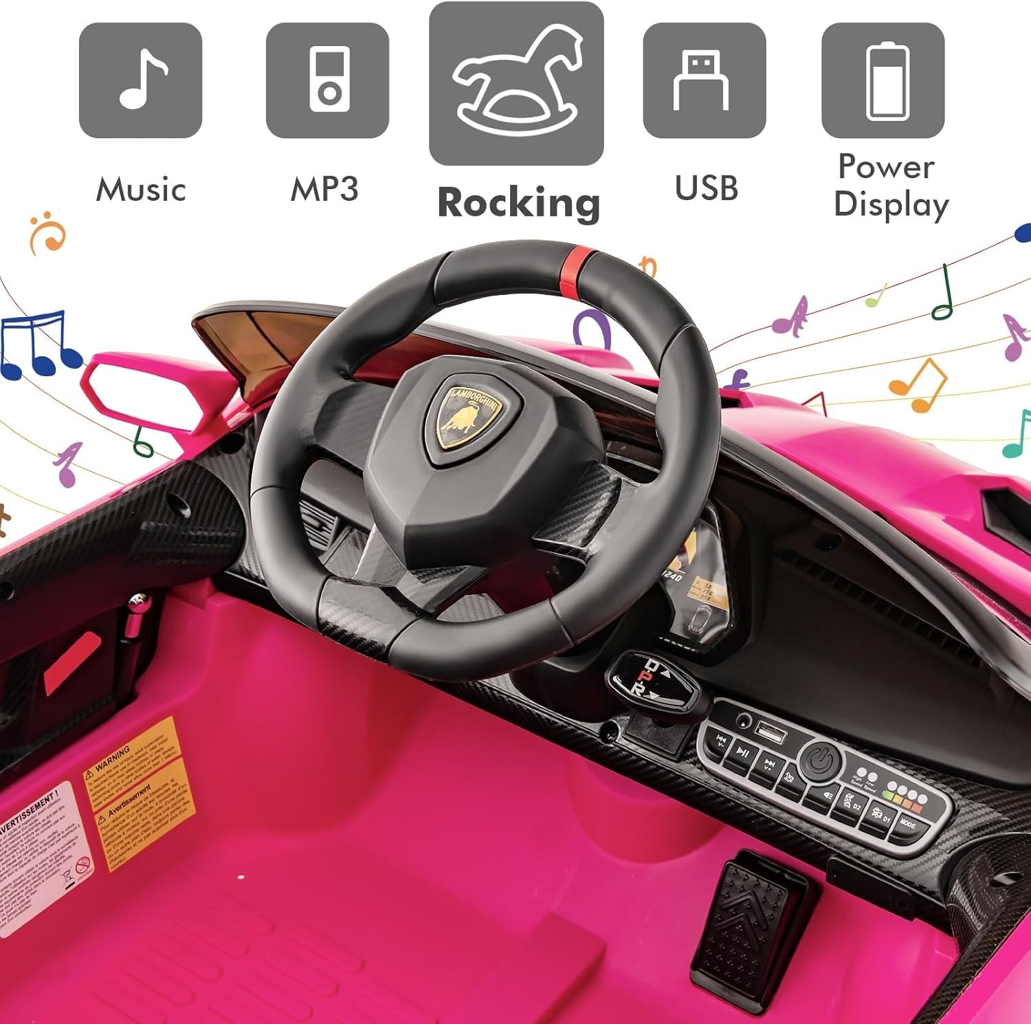 Ultimate Pink 2-Seater Lamborghini Veneno Ride-On Car for Toddlers – Remote Fun