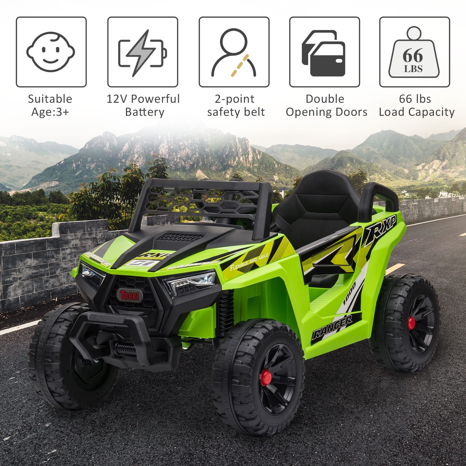 12V Coche De Paseo Para Niños Grandes De 3 4 5 6 Años Camión ATV Eléctrico Playa