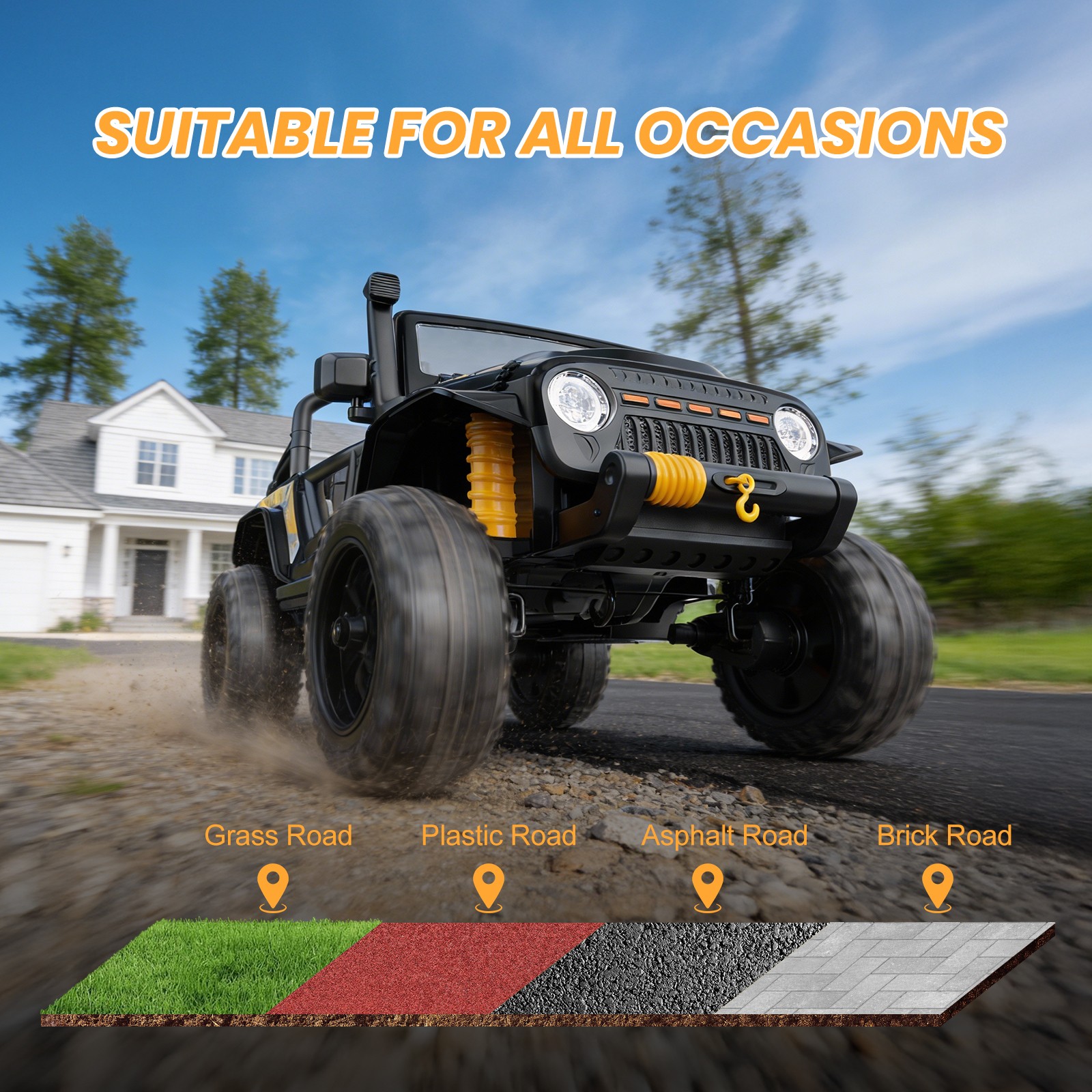 24V Kids ATV 4 Wheeler Quad Car Off-road Ride on Toy 6 mph Max-speed w/ LED MP3