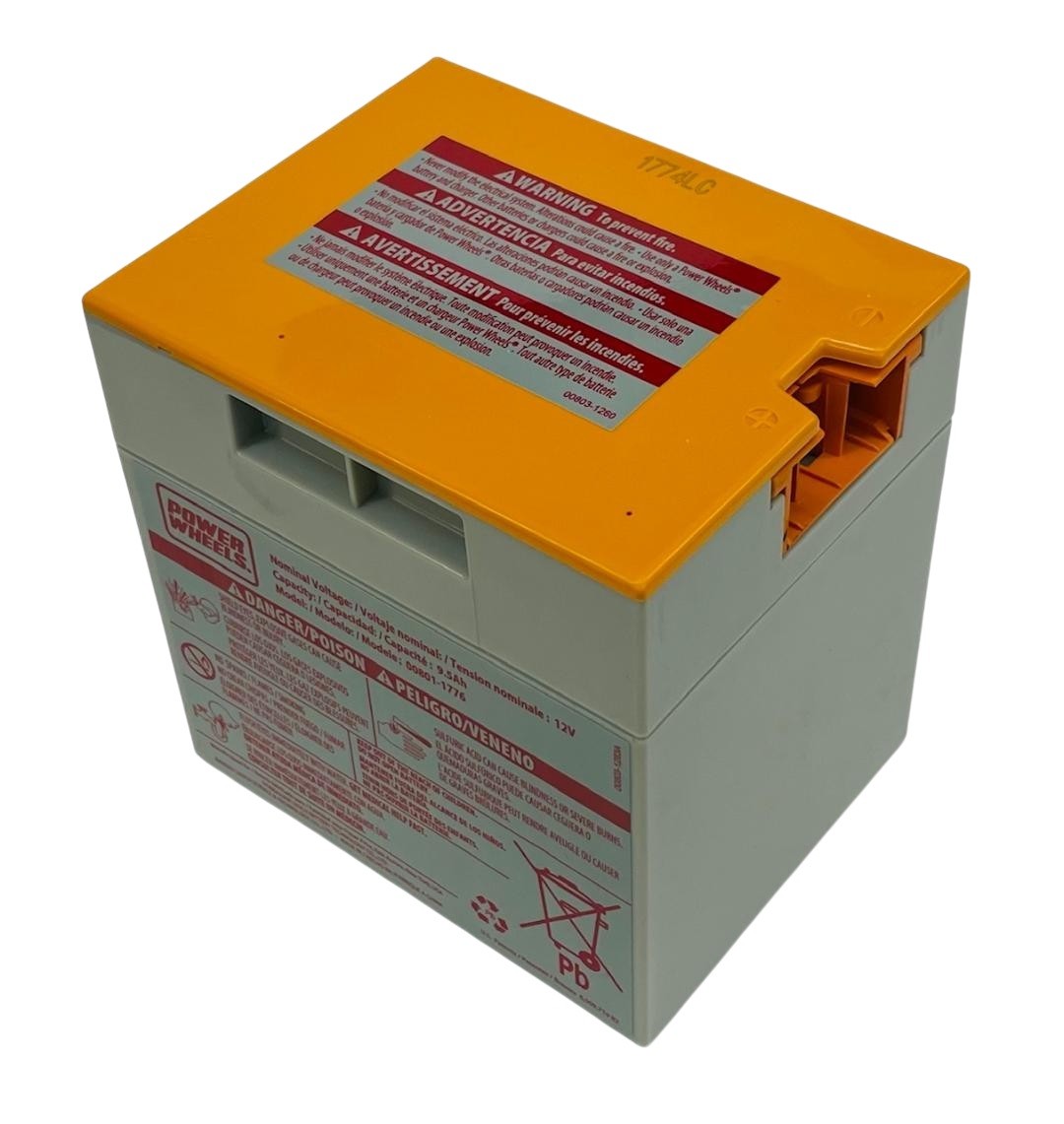 Fisher Price, Power Wheels, Gray Battery with Orange Top, 12 volt, 00801-1661