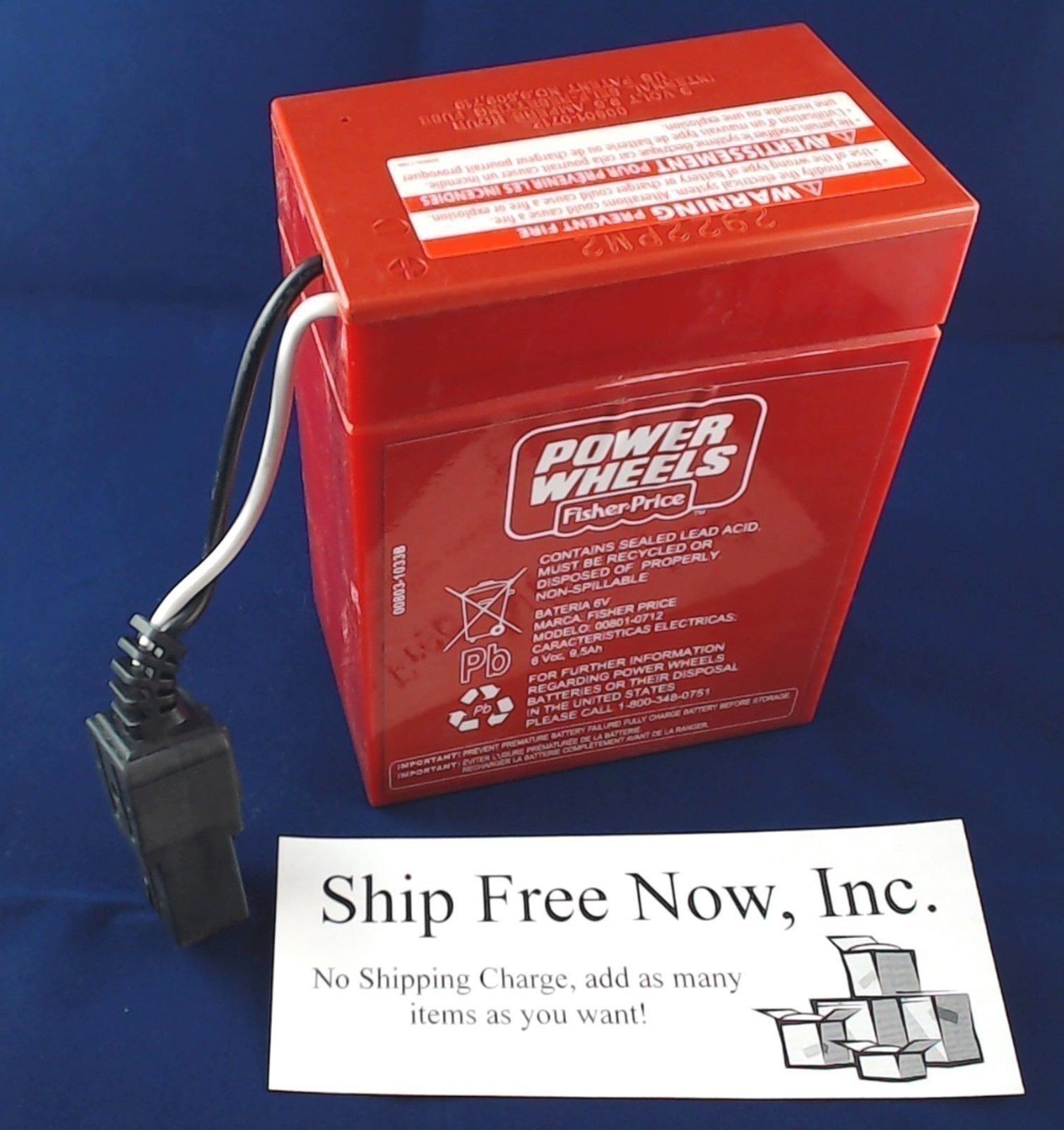 00801-0712 – Power Wheels Super 6 Volt Red Battery
