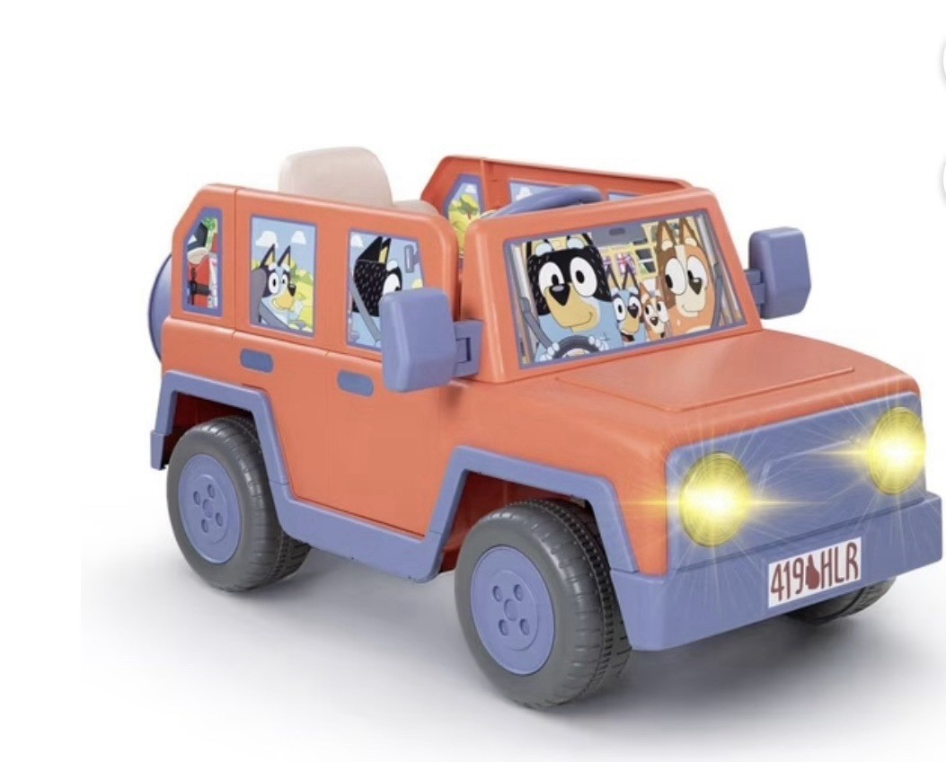 12v Bluey Battery Operated Ride-On Car, Headlights, Music, 1-3 Years