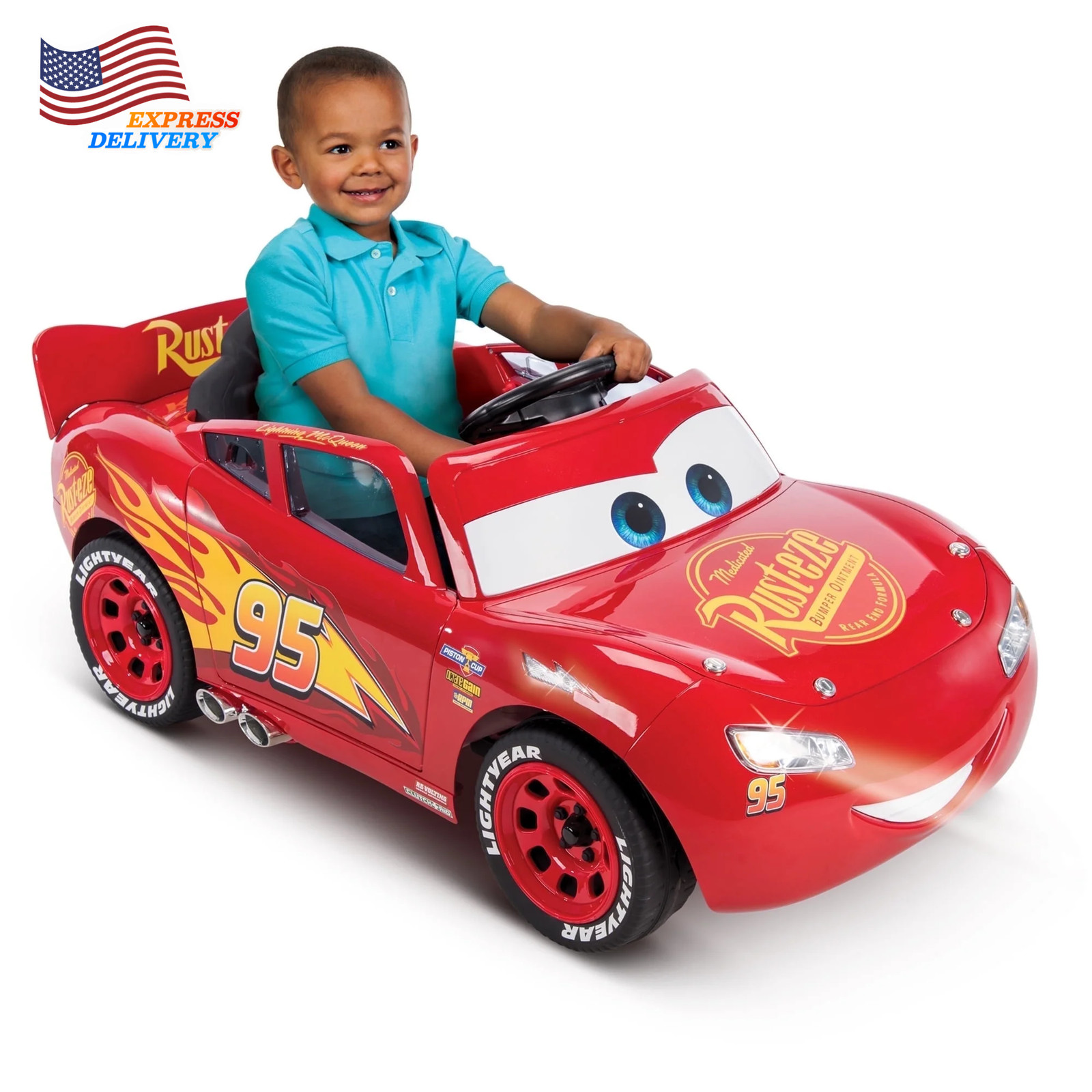 6V Disney Pixar Lightning Mcqueen Ride-On Toy Kids Ages 3-7 Red FREE SHIPPING US
