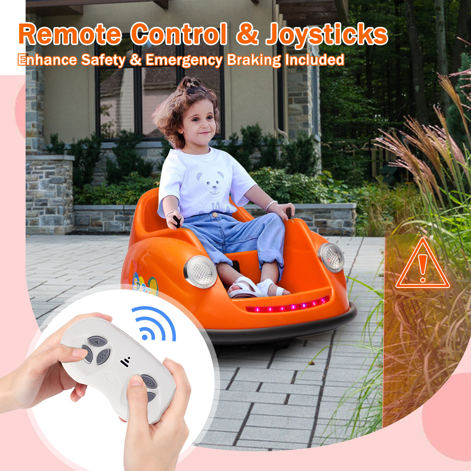 12V Kids Ride on Bumper Car 360° Spinning Electric Remote Toy w/LED Light& Music