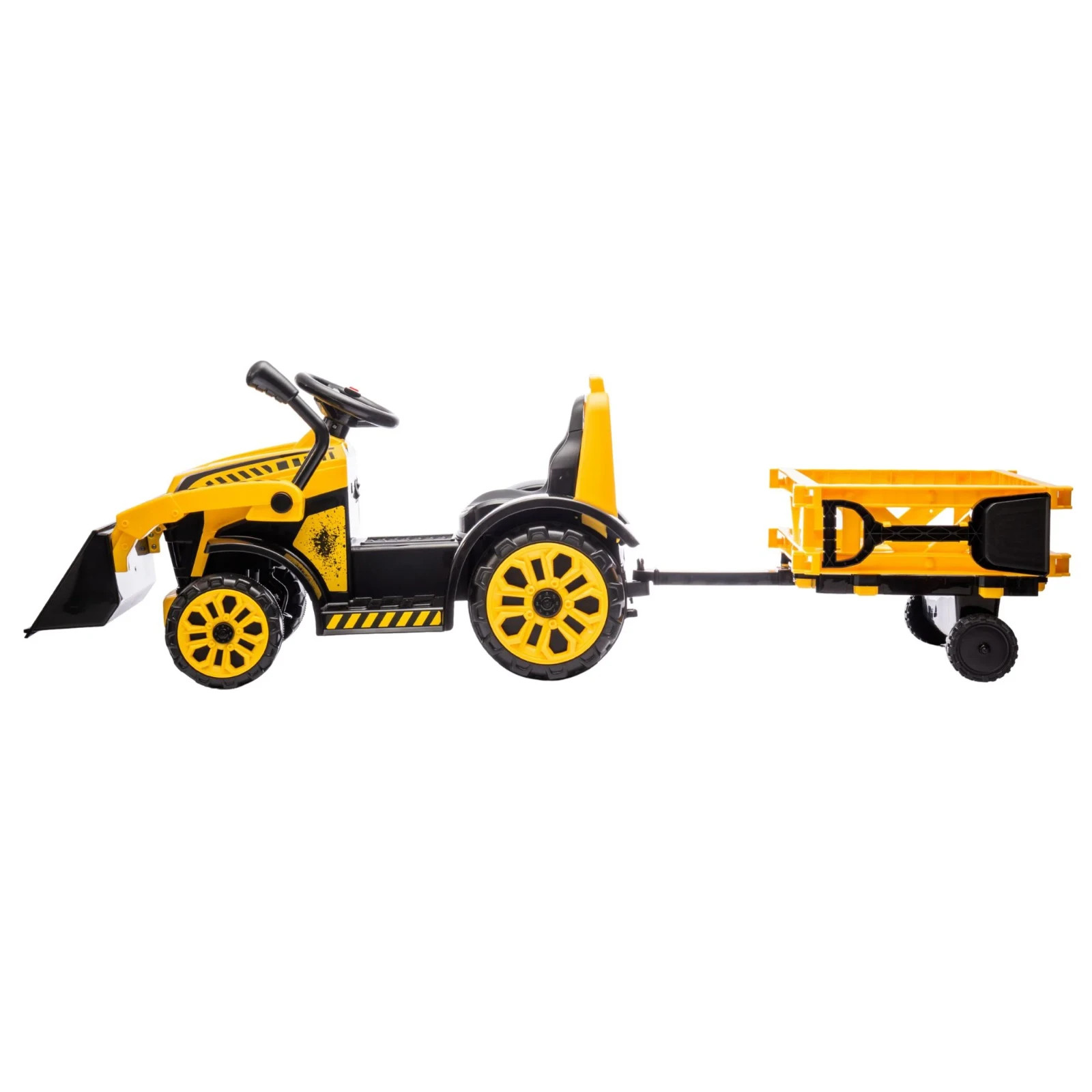 Construction Tractor 6V Battery-Powered Ride-On w/ Working Loader, Ages 1.5+