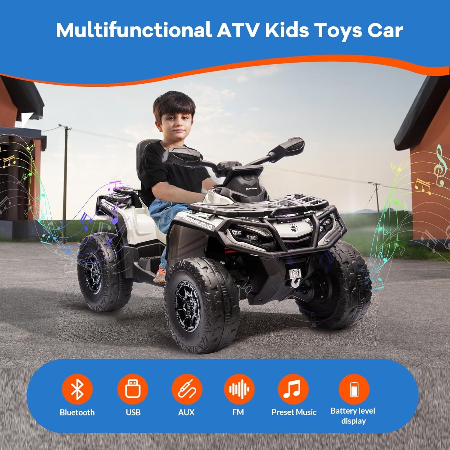 12V Kids ATV Ride on Car Electric Toys Off-Road Vehicles 4 Wheeler Quad for Kids