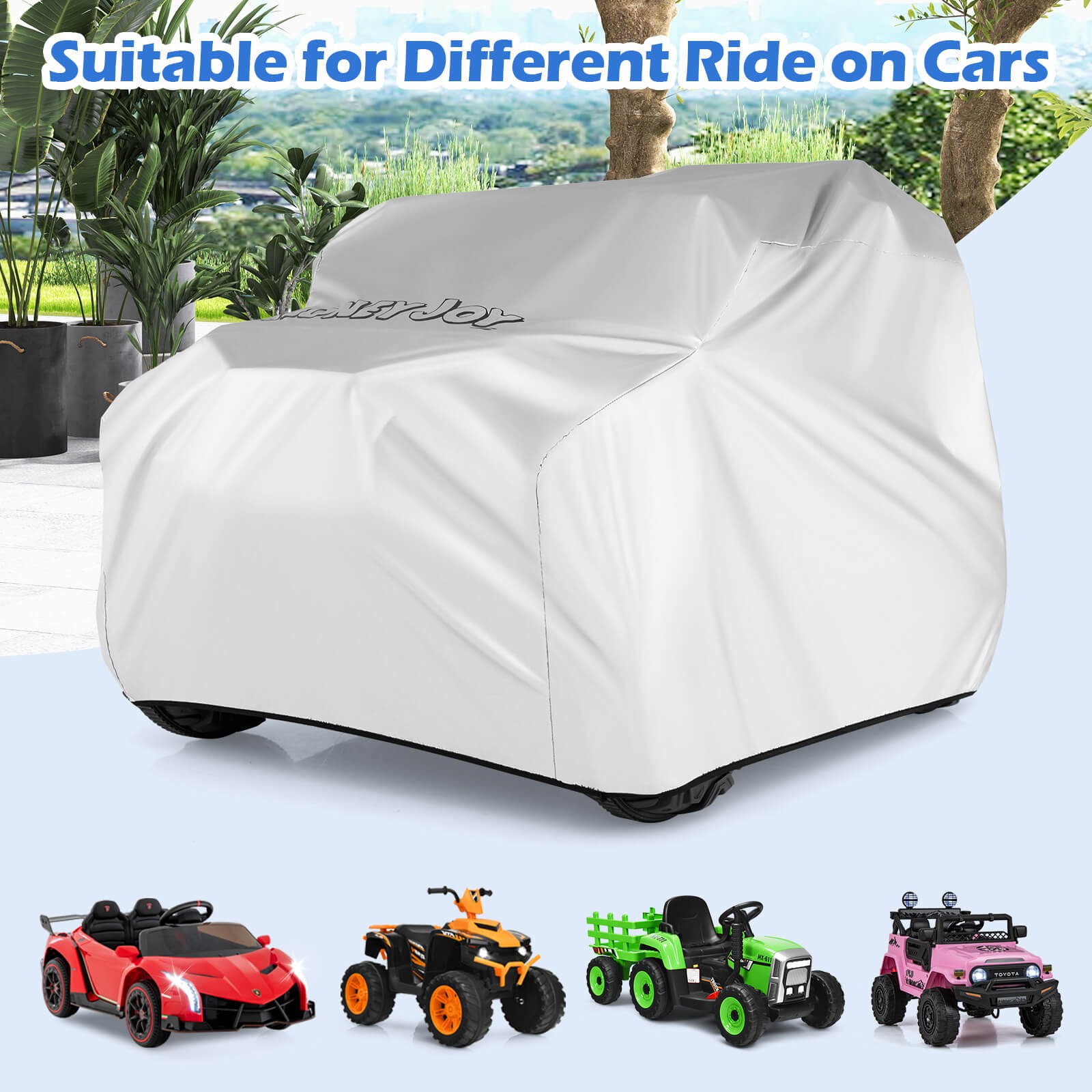 Kids Ride-On Toy Car Cover w/Silver Coating Storage Bag Universal Fit for Truck