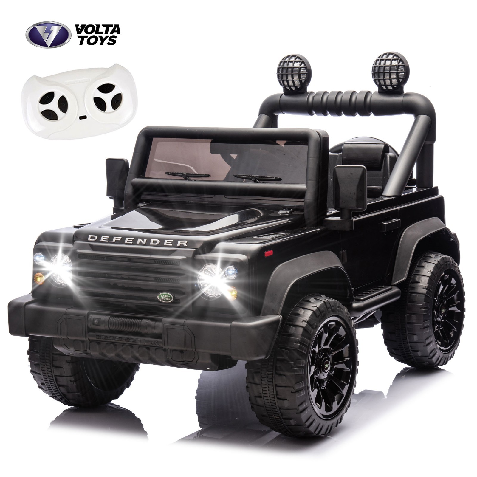 24V Kids Ride On Car Licensed Land Rover Defender w/Remote,ELectric Toys, Black