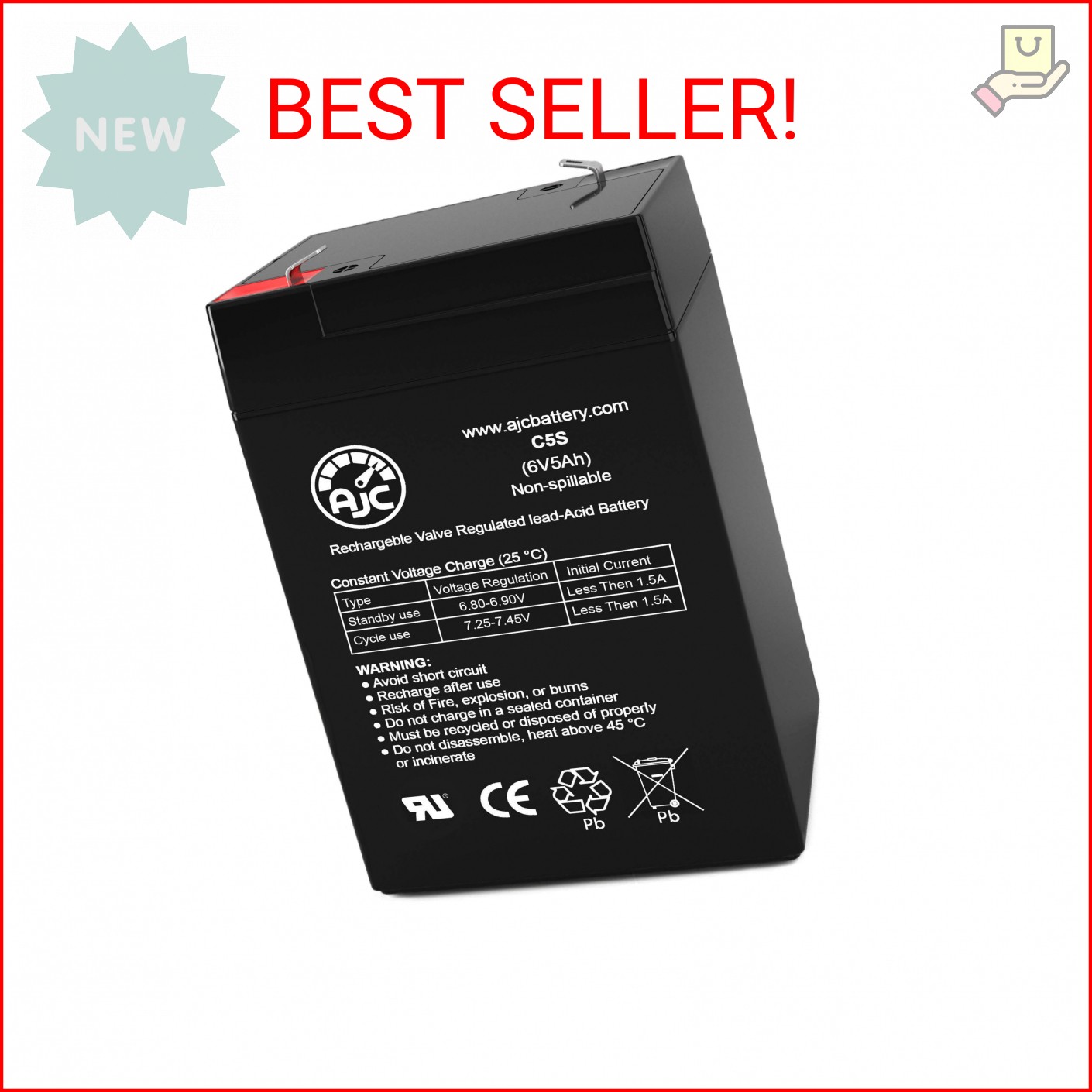 AJC Battery Compatible with Kid Trax Rideamals Unicorn Toddler KT1504WM 6V 5Ah R