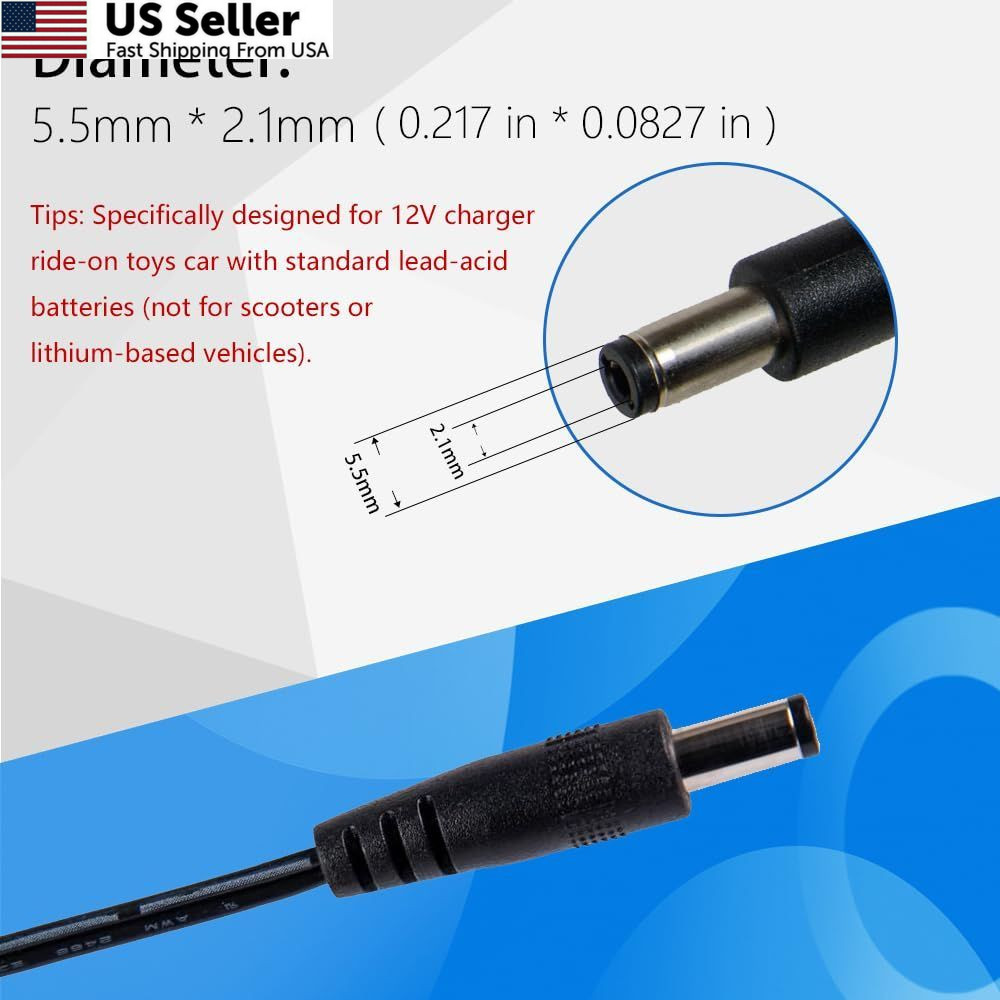 12V Charger for Kids Ride On Car, 12 Volt Battery on Large