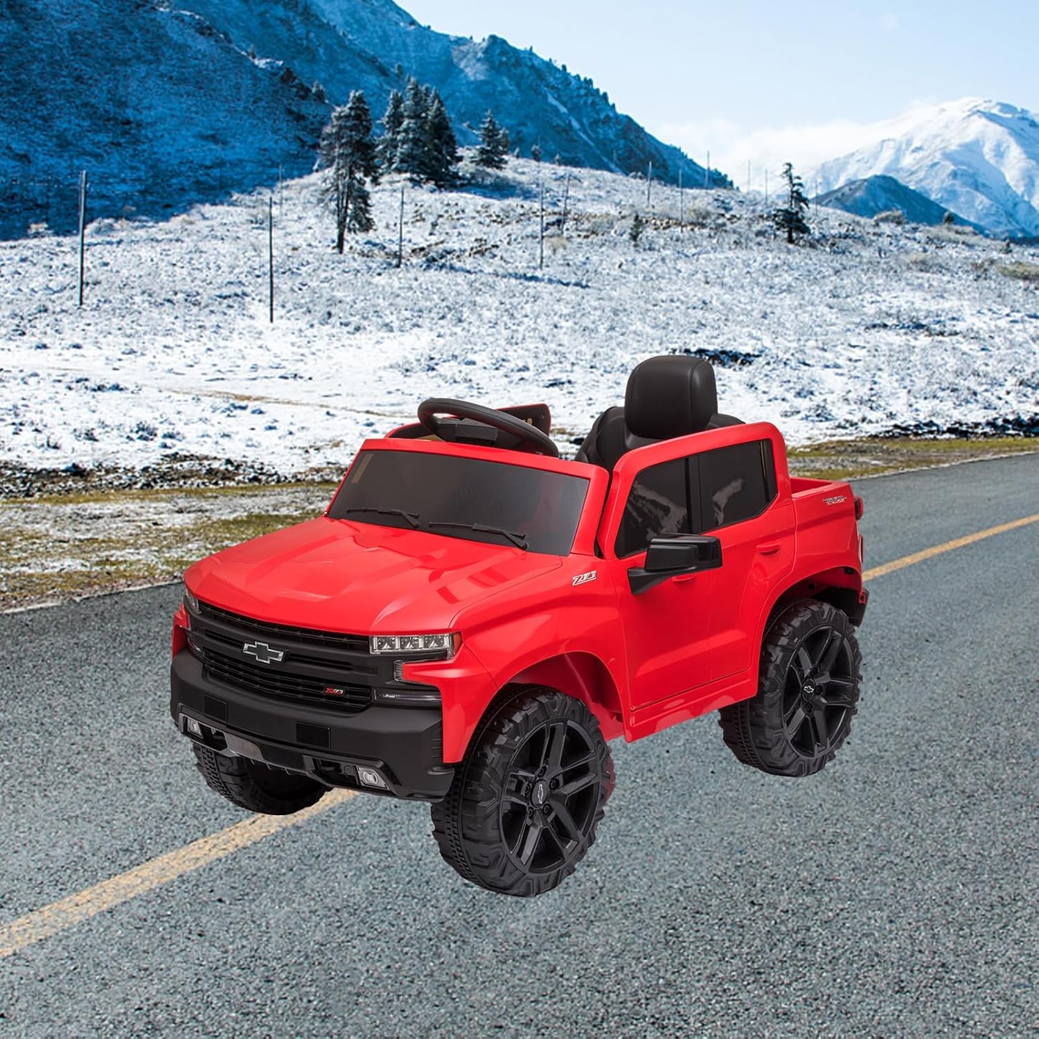 12V Kids Ride on Truck Licensed Chevrolet Silverado Electric Car Toy with Remote