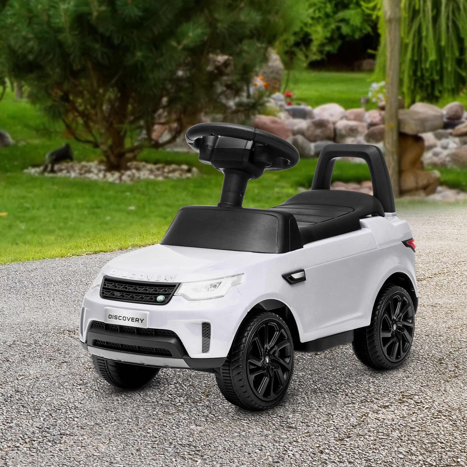 Qaba 2 in 1 Land Rover Licensed 6V Ride On Car, Sliding Car, White