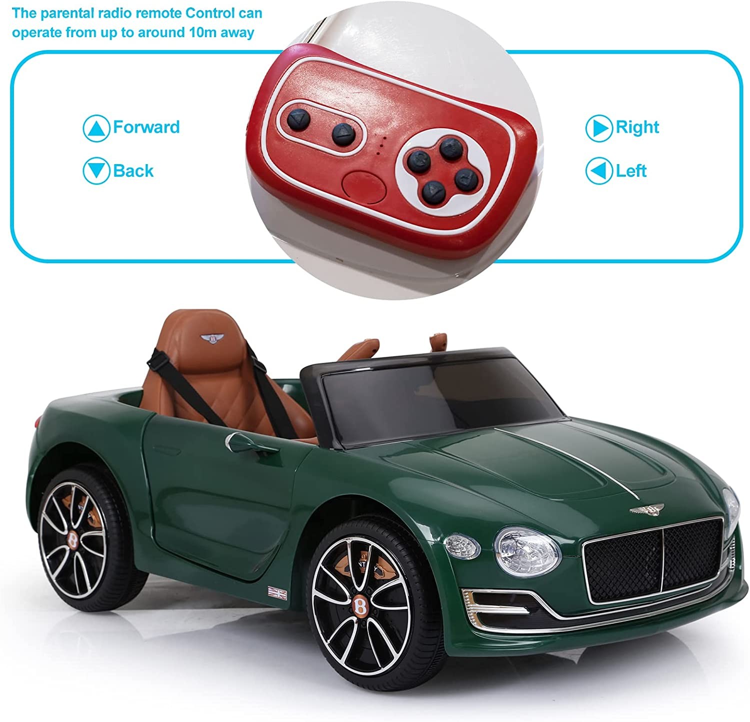 Licensed Bentley Style 12V Electric Kids Ride On Car Toys Gifts w/ Remote LED US