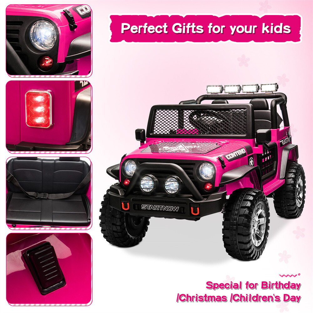 2-Seater Kids Electric Car 12V Truck Power Wheels w/ Remote Control 3 Speeds