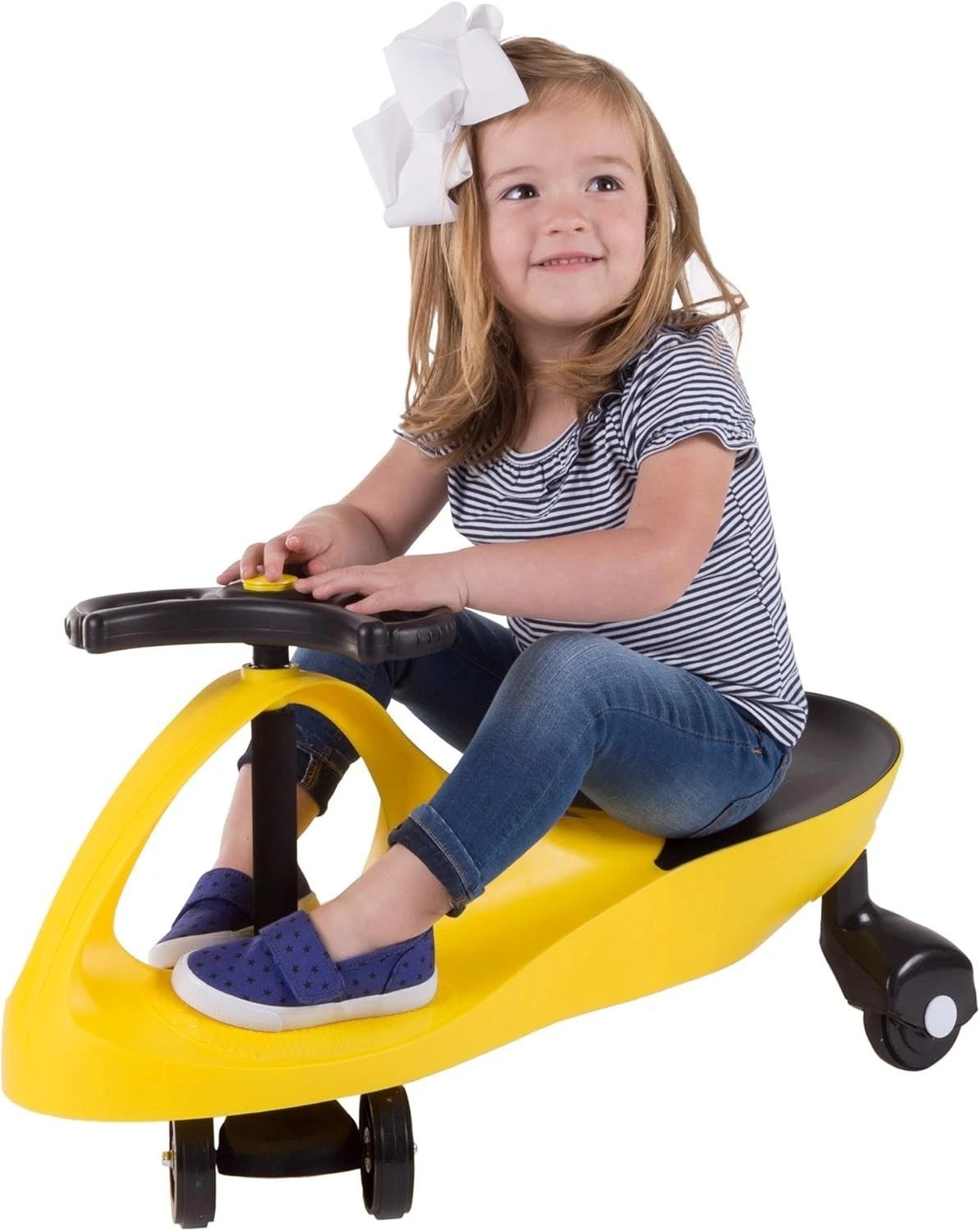 Twist, Wiggle & Go Wiggle Car for Toddlers – Yellow Ride-On Toy, Safe & Durable