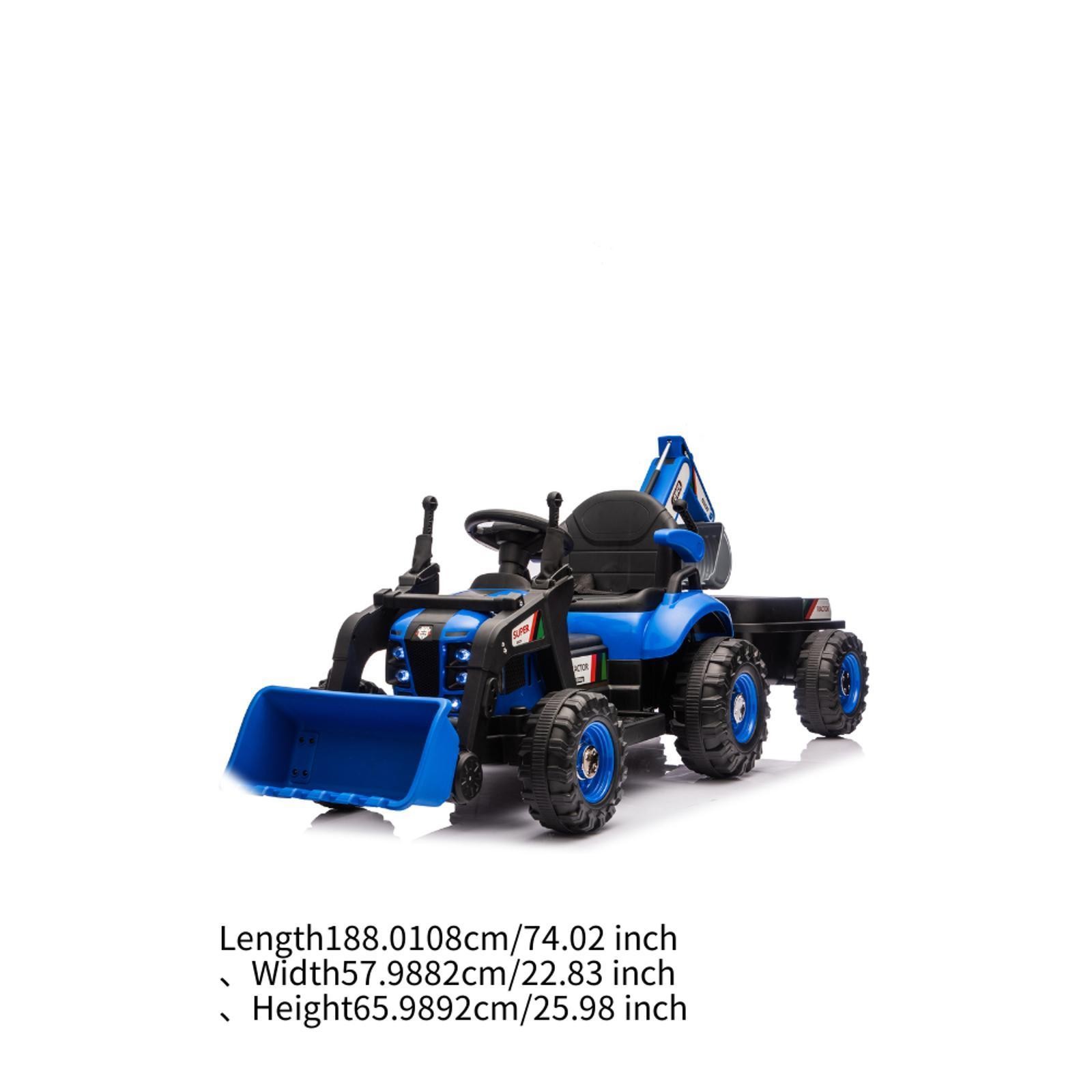24V Kids Electric Tractor Toy with Construction Attachments