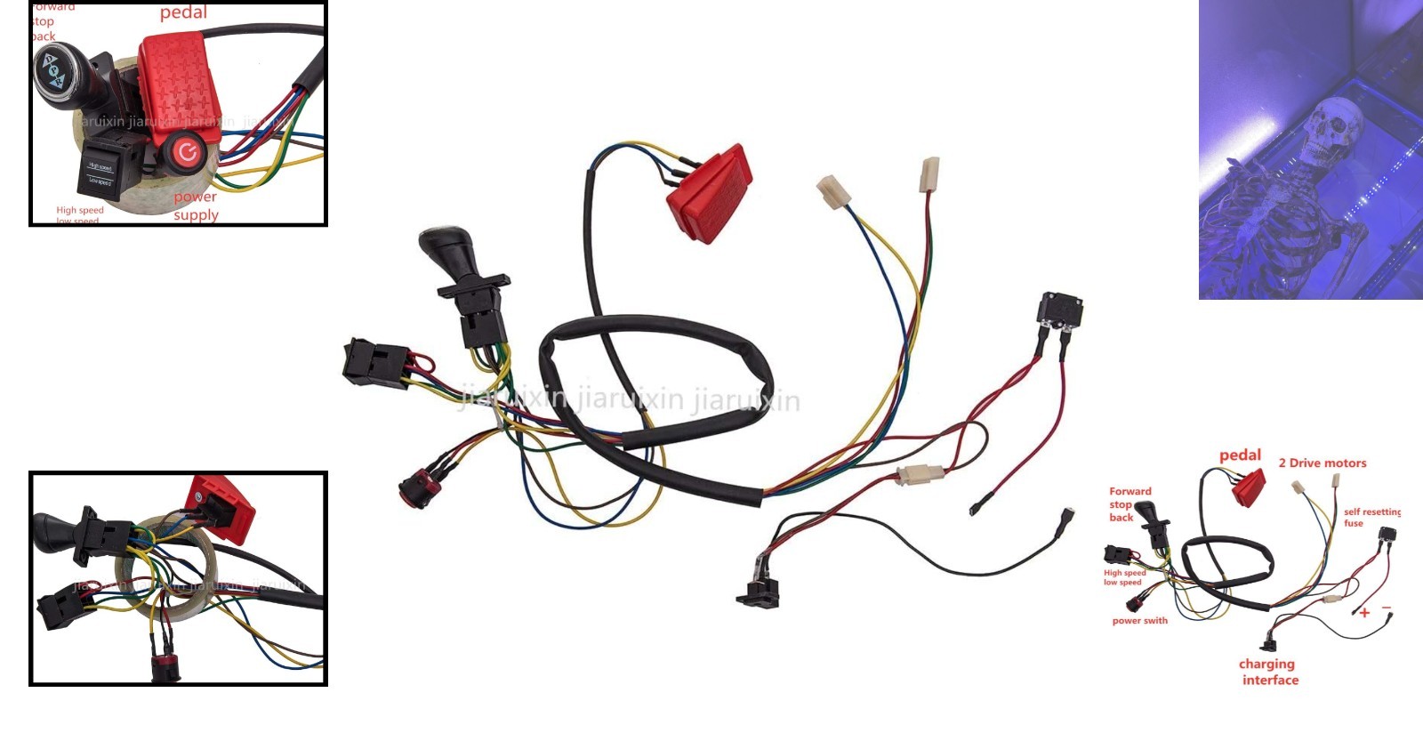 Complete Electric Ride-On Car DIY Accessory Set – Wires & Switch Included