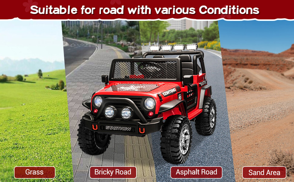Electric 12V Kids Ride on Truck Car Jeep LED MP3 Car W/Remote Control 2 Seater