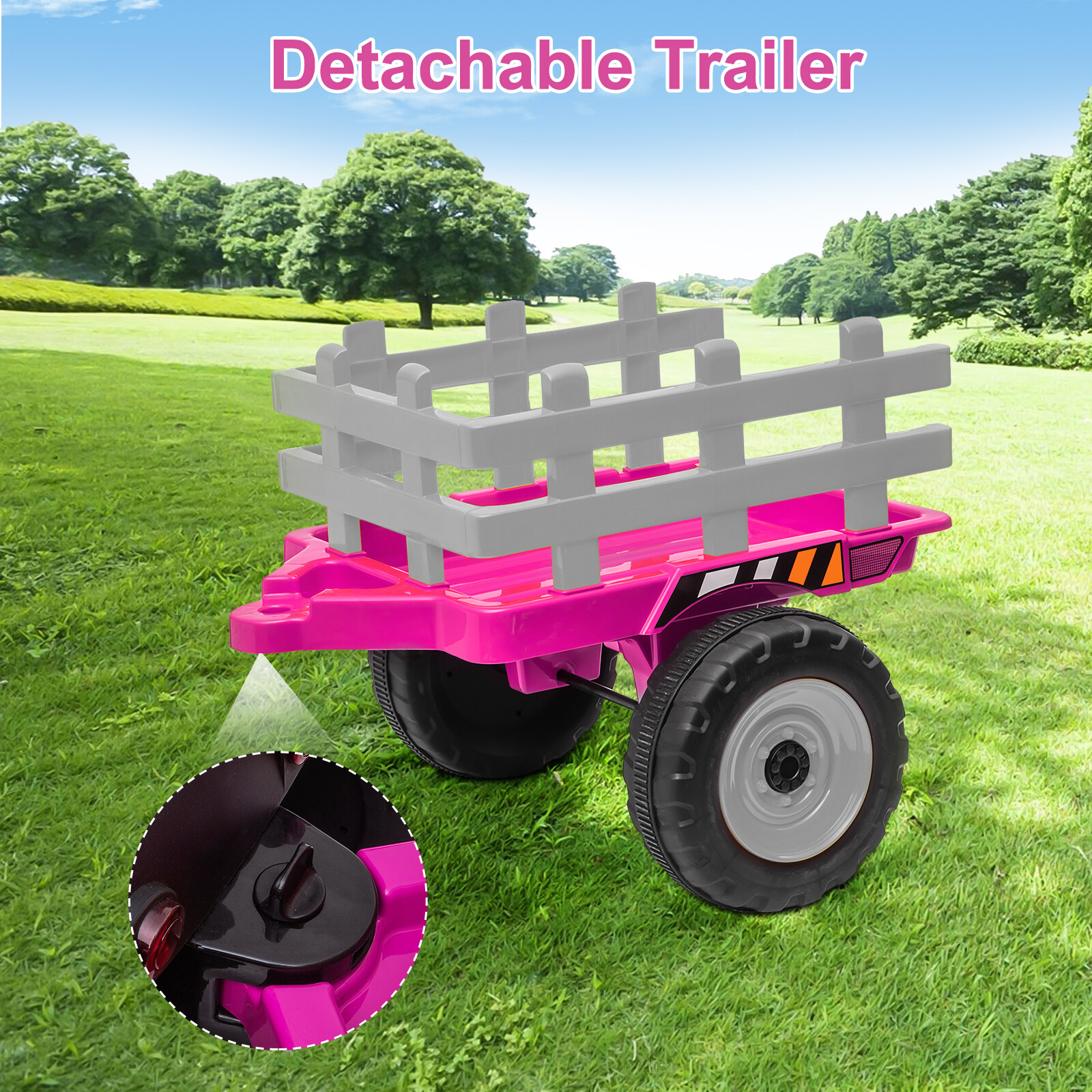 12V Kids Ride On Tractor w/ Trailer & Remote Control Kids Car Vehicle Toys Gifts