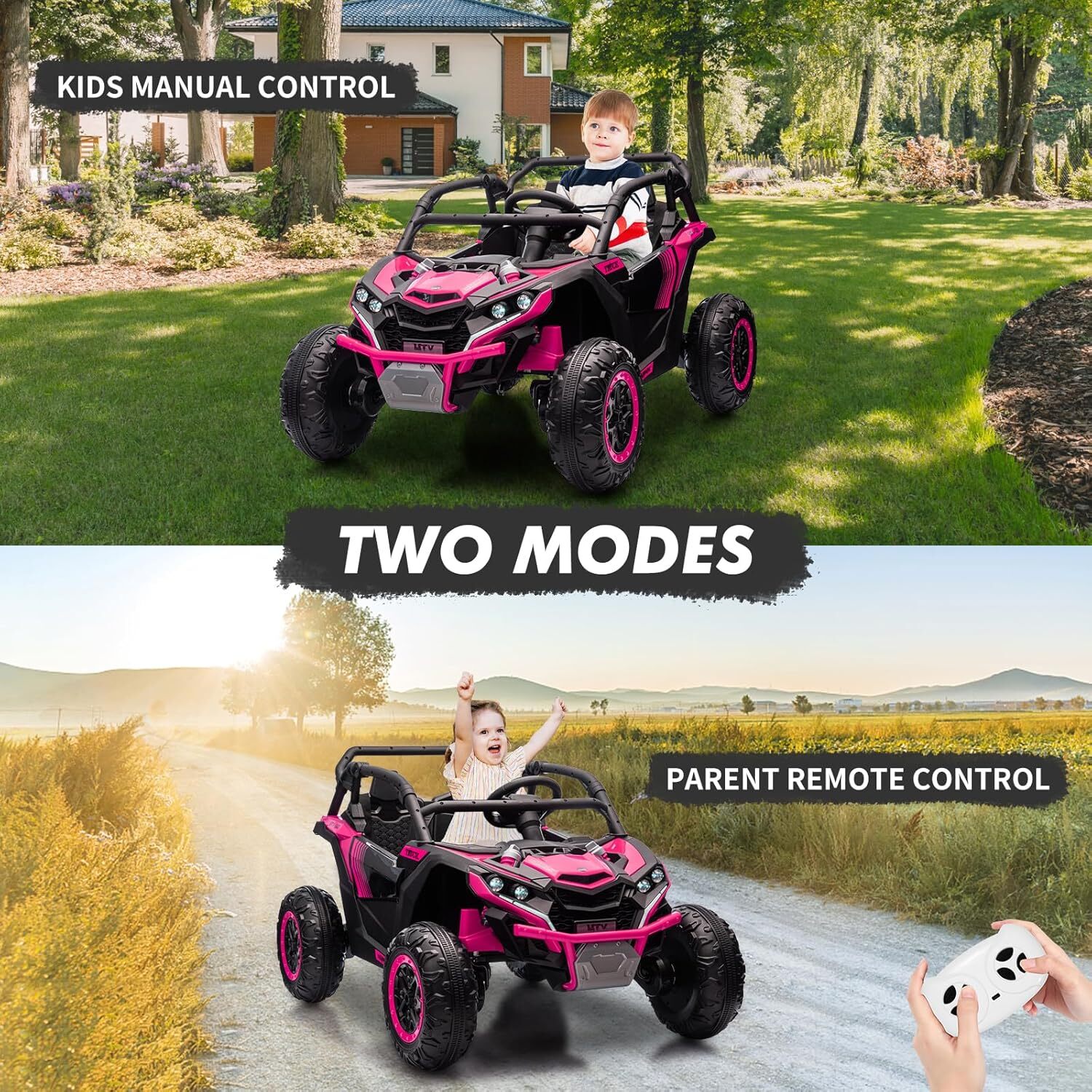24V Ride On Car 2 Seater Ride On UTV 4x200W Powerful Engine Electric Vehicles