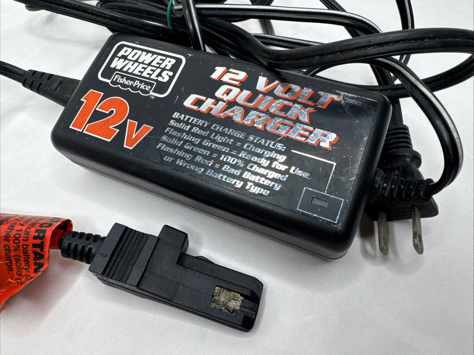 Fisher Price Power Wheels 12 Volt Quick Charger Model 00801-1429 (12V 2.5A)
