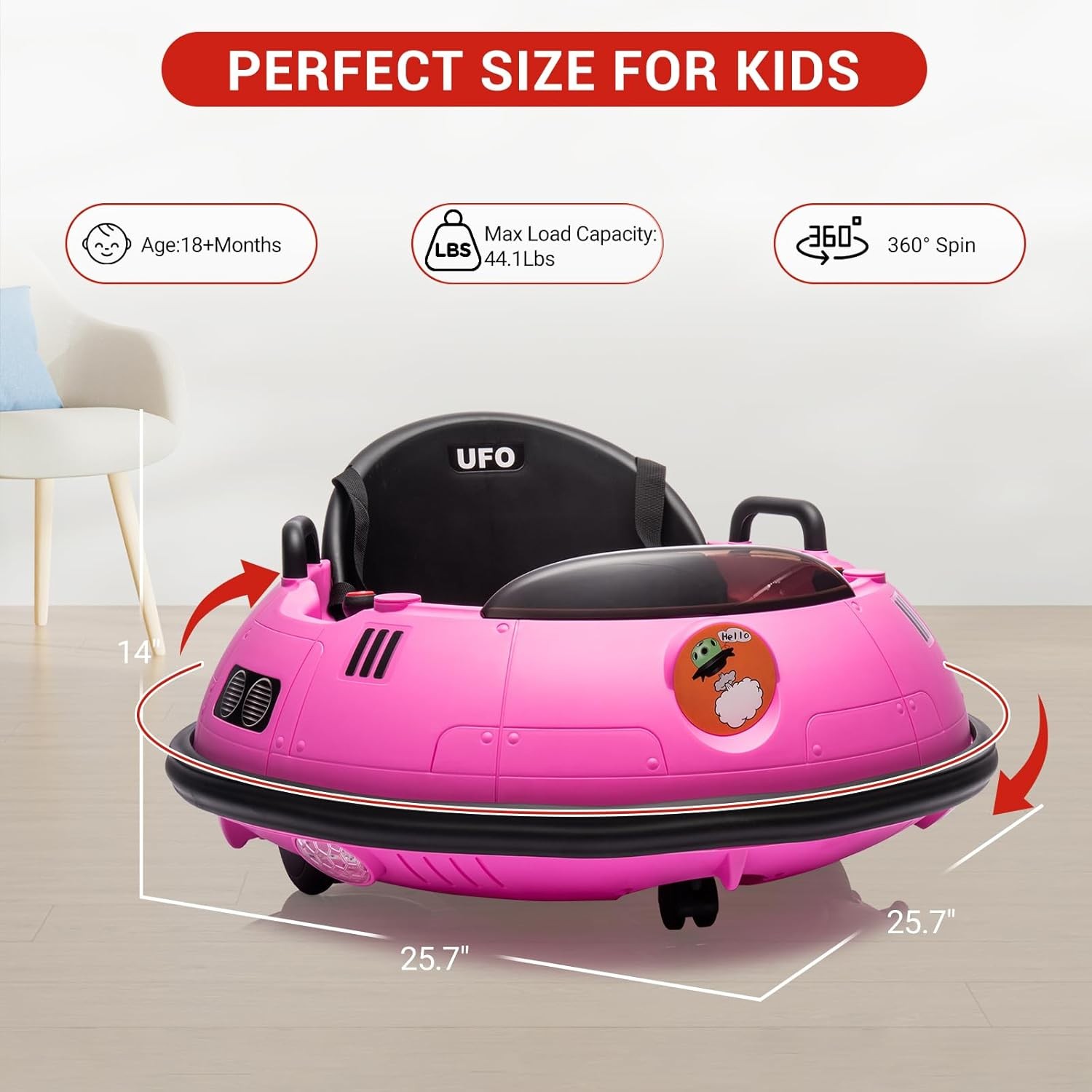 12V Ride On Car Electric Ride On Car for 3-8yrs w/Remote Control LED Lights US