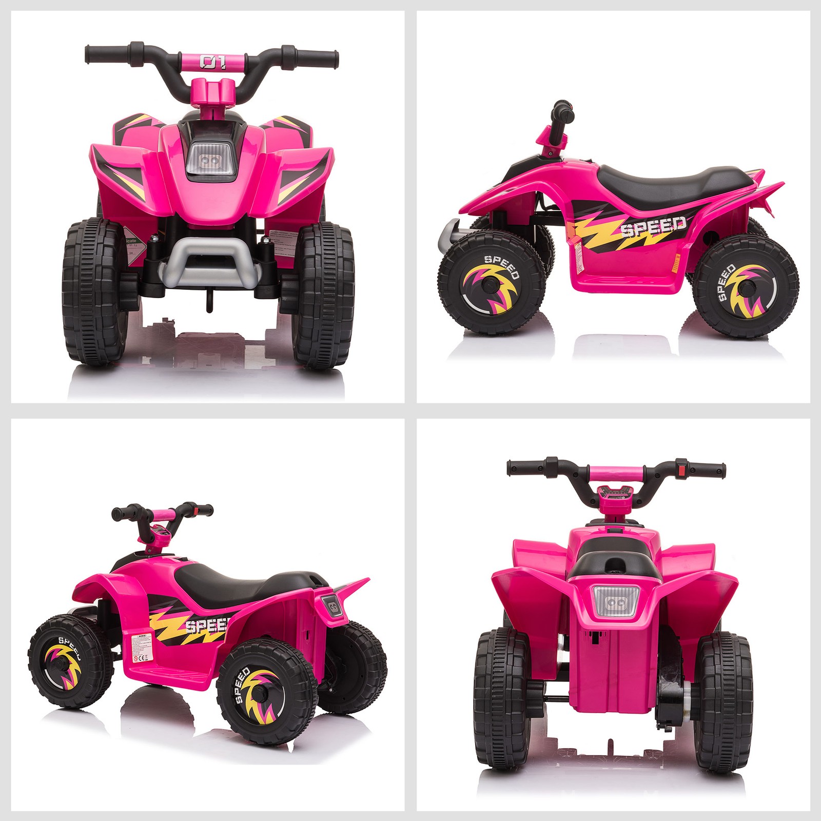 6V Kids Electric Ride on Car ATV Toy Forward Reverse for 18-36 Months Old Pink