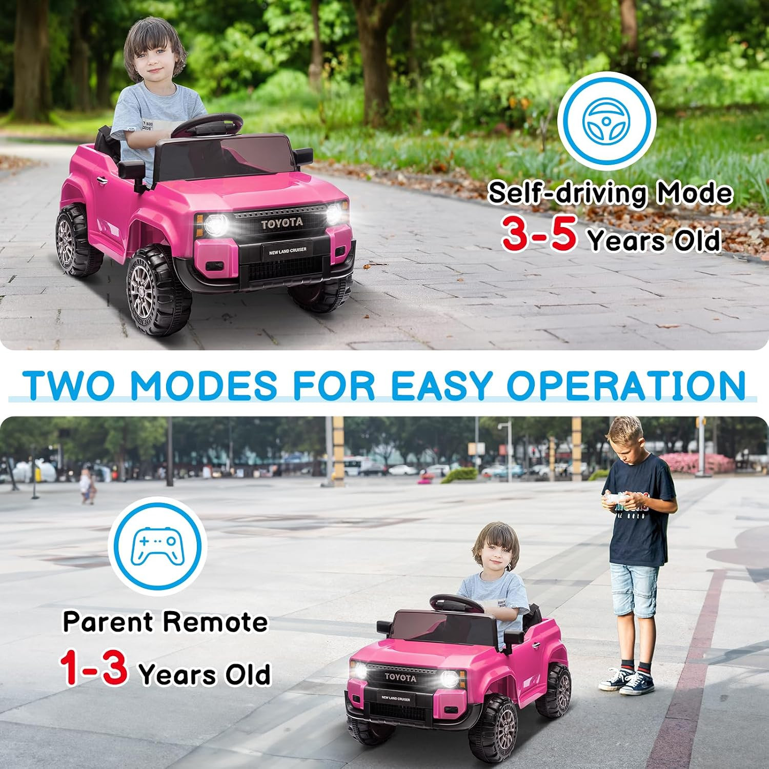 12V Ride on Car, Licensed Toyota Kids Electric Truck for Toddlers Car W/Remote C