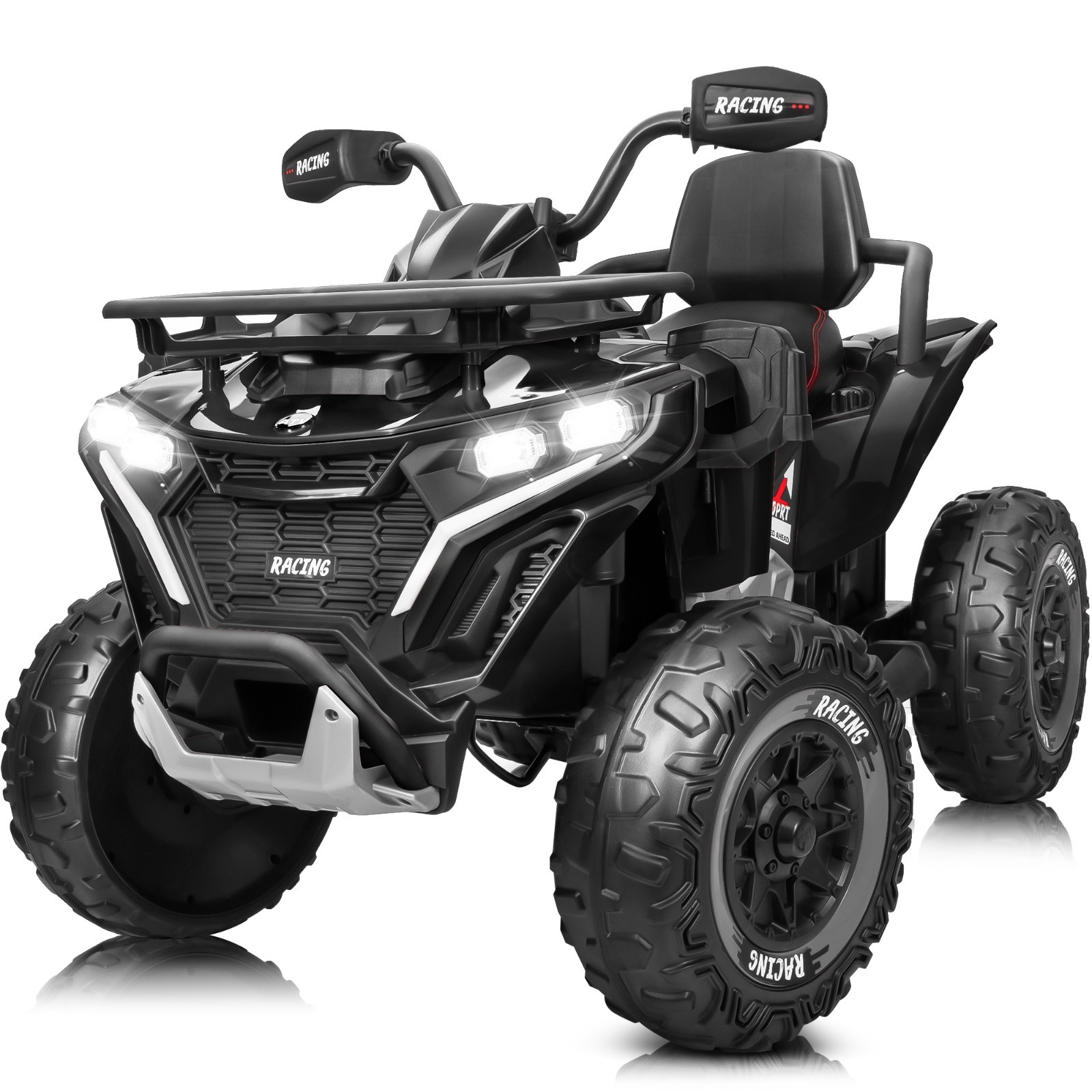 24V 4WD Kids ATV 2-Seat Ride On Car w/Remote Bluetooth USB Headlights EVA Tires