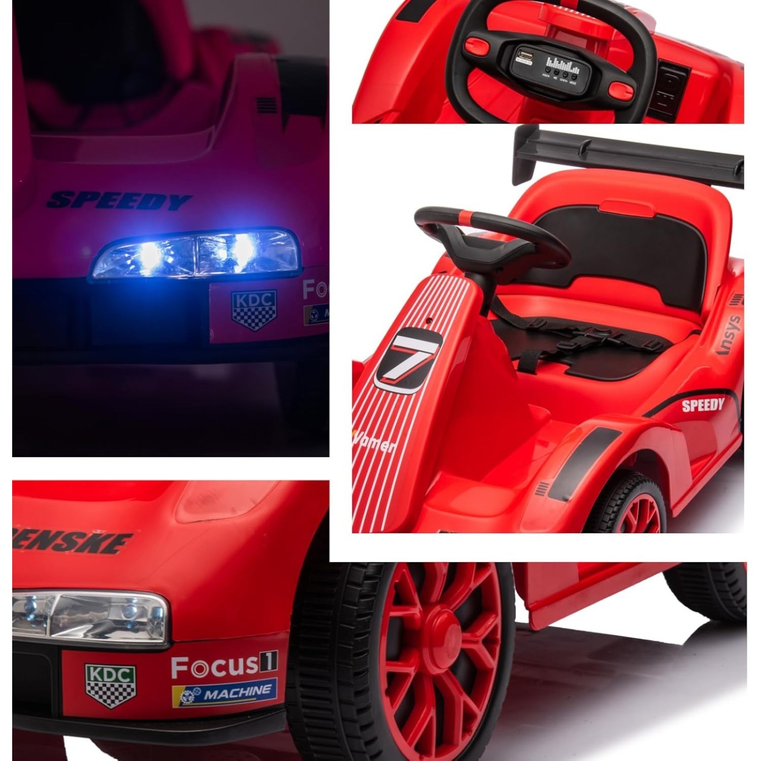 6V Electric Ride-on Racer Go Kart for Kids With Remote Control & Pedal Operation
