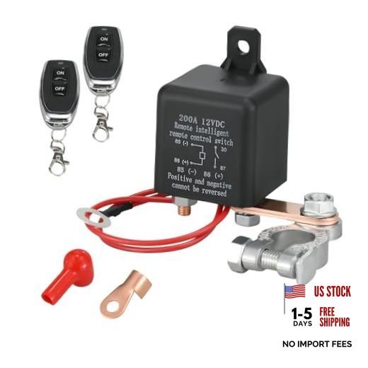 Remote Battery Disconnect Switch 12V, Negative Disconnect Switch with Anti 200A