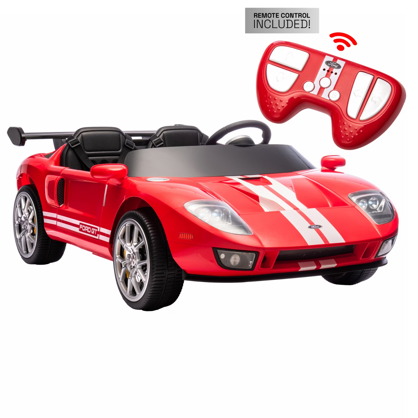 2-Seater Ford GT Convertible 12V Electric Ride-On Car w/ Remote Control, Ages 3+