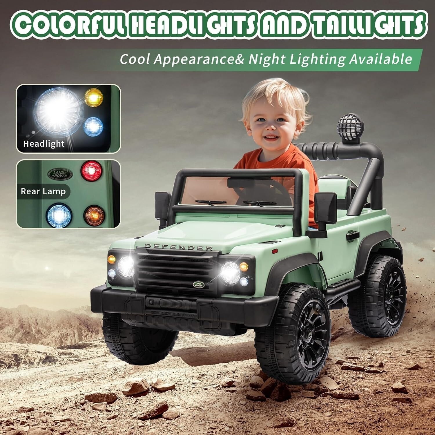 Licensed Land Rover Defender 24V Ride on Car for Kids Electric Truck with Remote