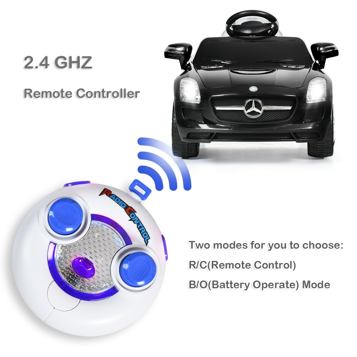 New Mercedes Benz SLS Kids Remote Control Ride on Car with MP3 Black