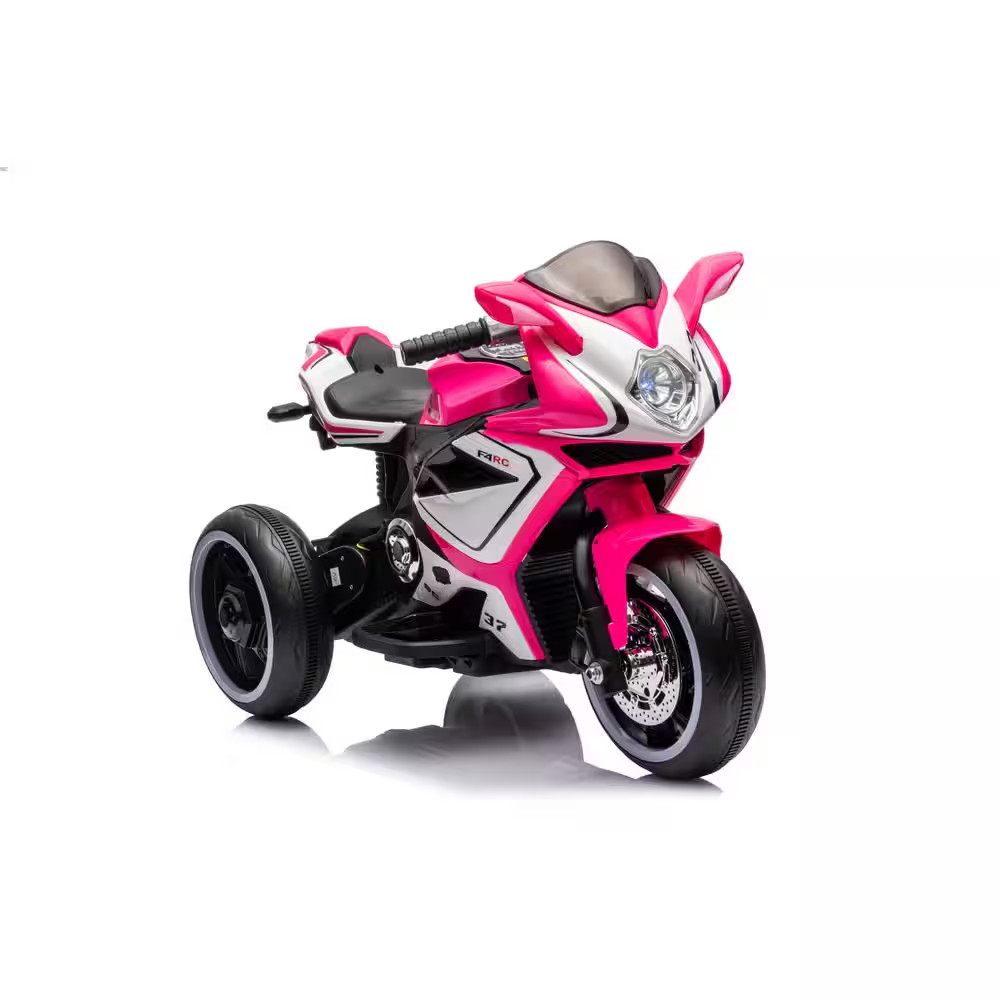 Plastic 6-V Electric Motorcycle for Kids 3-4-Years Boys/Girls with Headlight, Mu