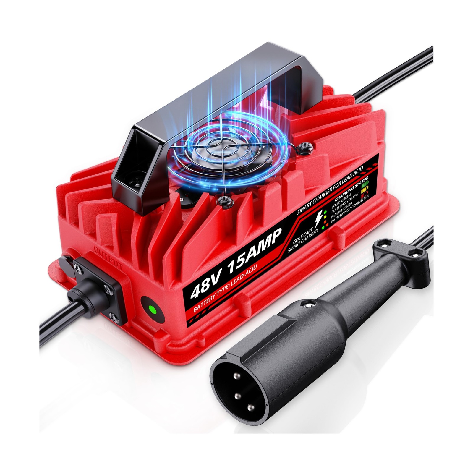 15 Amp 48 Volt Golf Cart Battery Charger for Club Car Precedent & DS – 3-Pin …