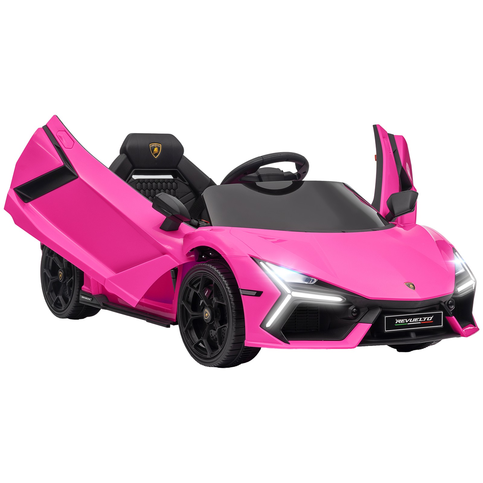 Lamborghini Revuelto Licensed Kids Ride on Car w/ Suspension, Pink