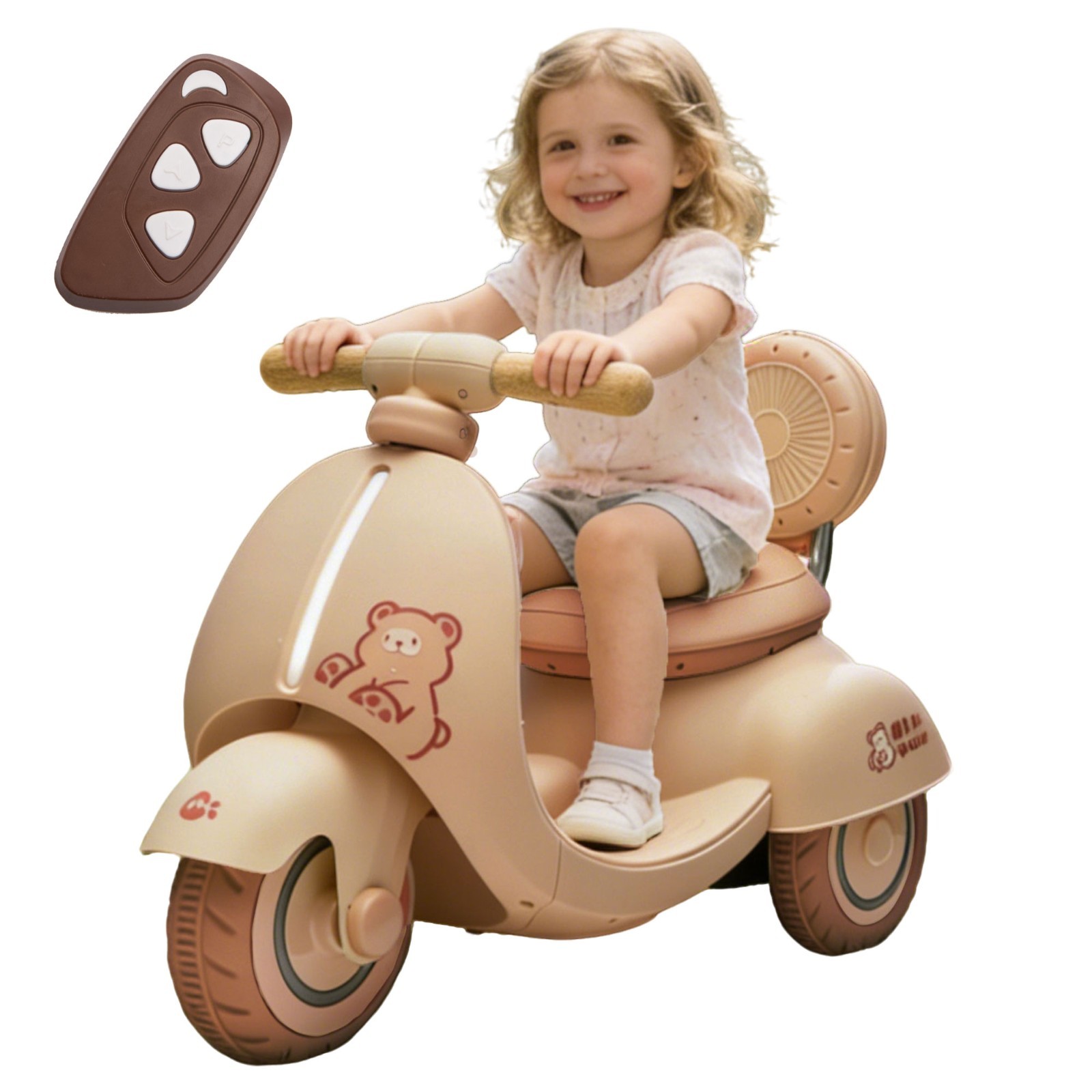 12V Kids Ride On Electric Motorcycle w/Remote, 3-Wheel Scooter for Toddler 1-3