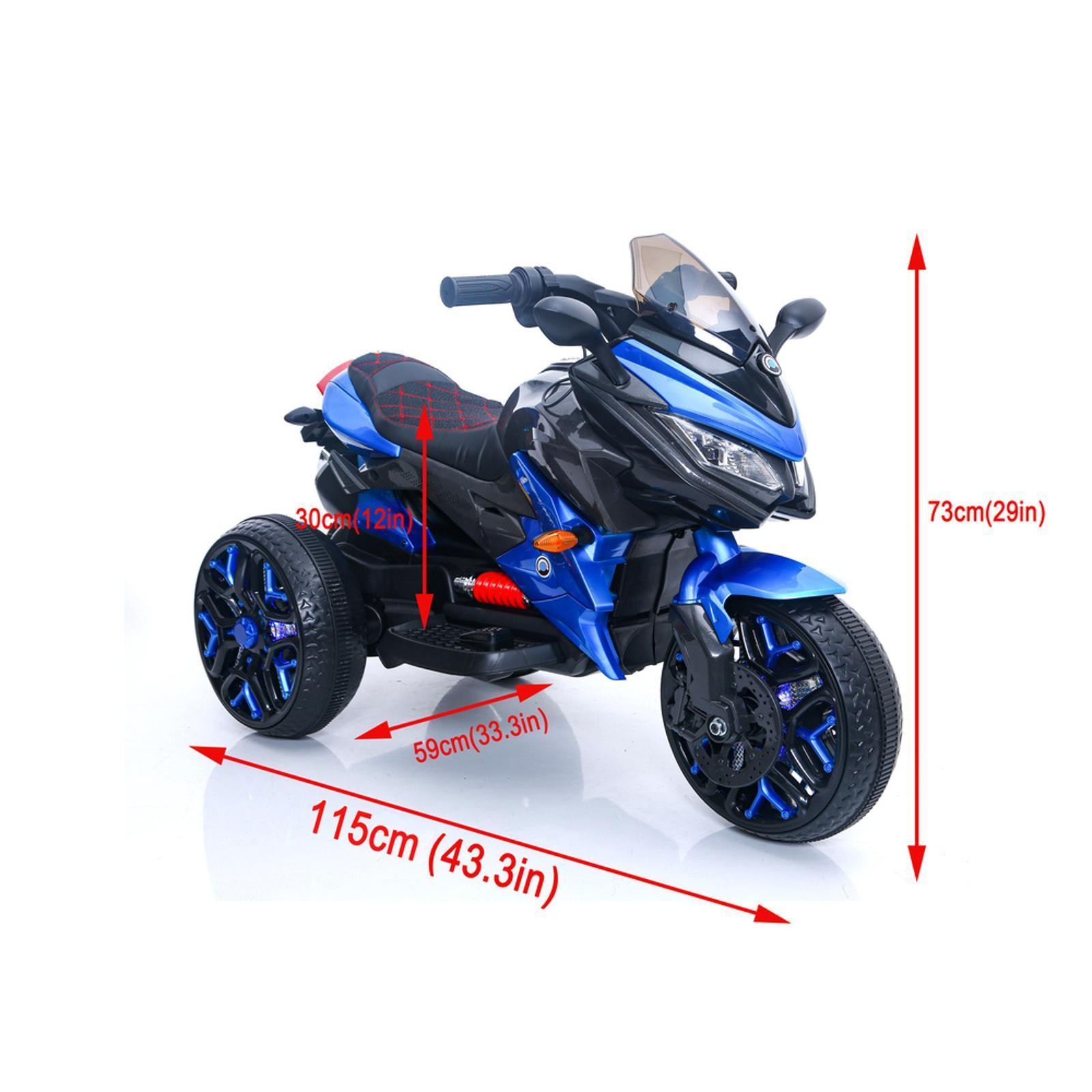 12V Battery Powered Kids Motorcycle PU Seat Manual Throttle Ride on Bike with