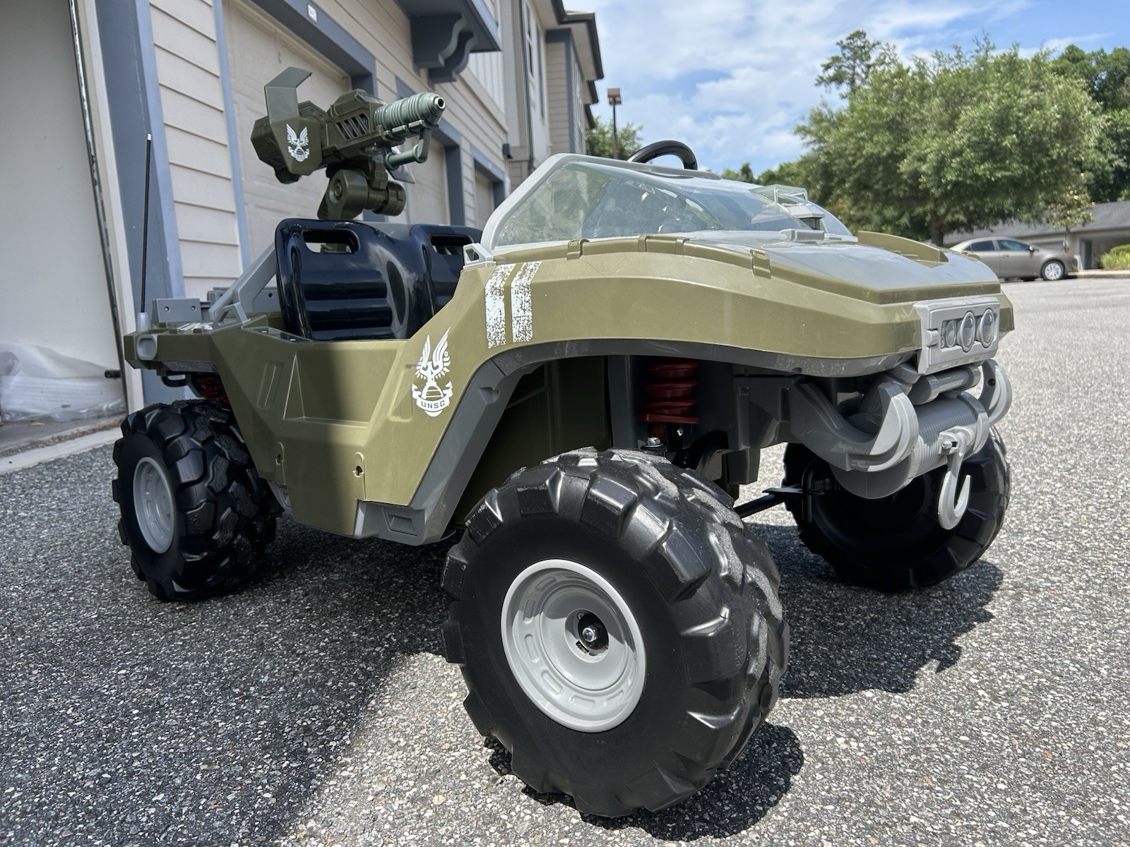 Microsoft Halo Warthog UNSC Battery Powered Ride-On Vehicle, 2 Seats, Turret