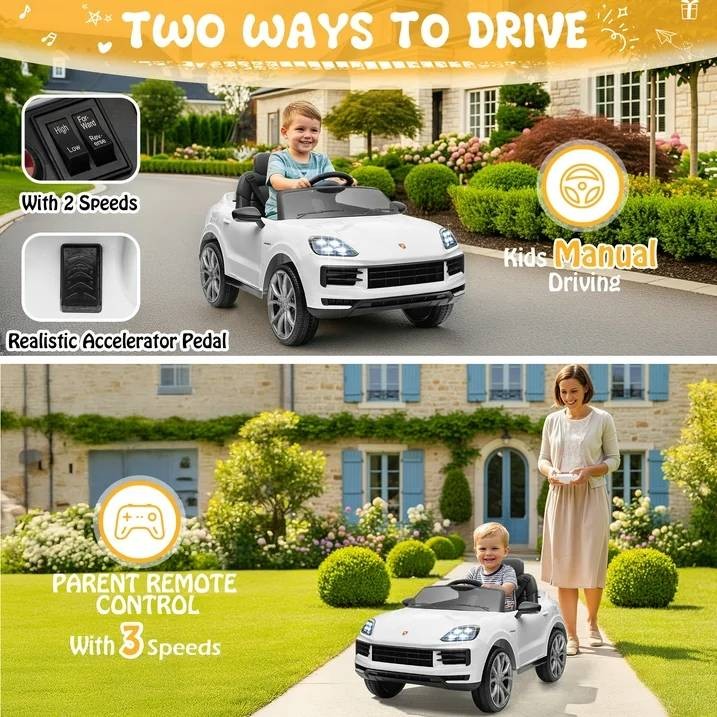 Kid Toddler 12V Licensed Porsche Caye Electric Ride on Car Toy w/Remote Control